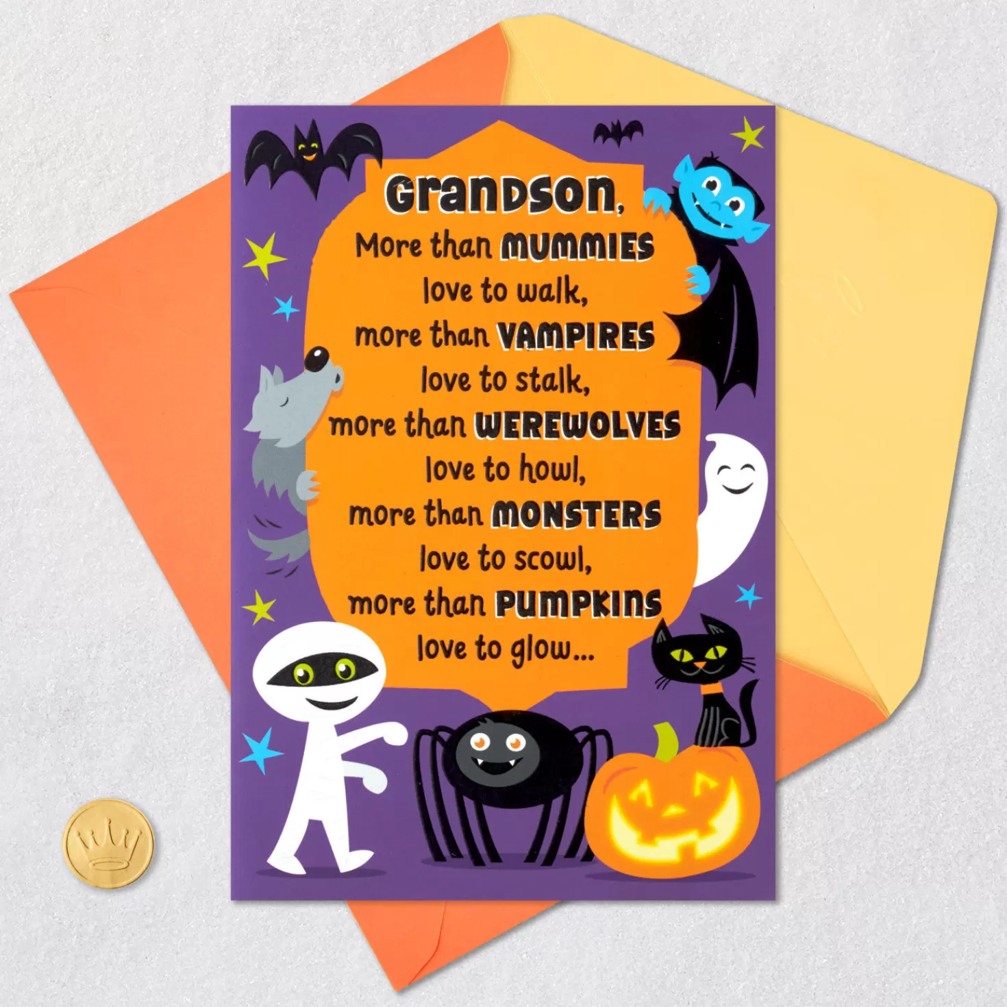 Halloween (10/31)>Hallmark Love You More Than You Know Halloween Card For Grandson