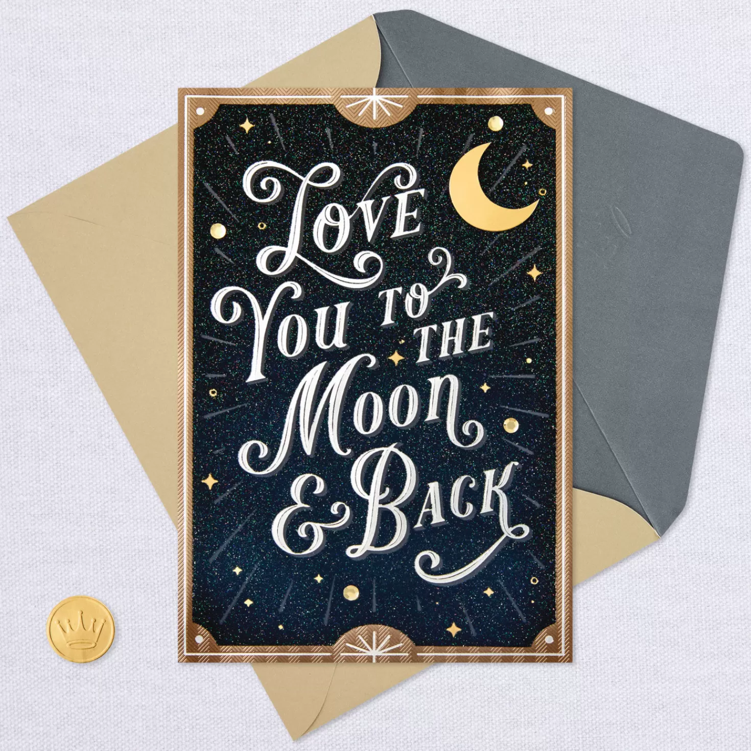 Anniversary>Hallmark Love You To The Moon And Back Romantic Love Card