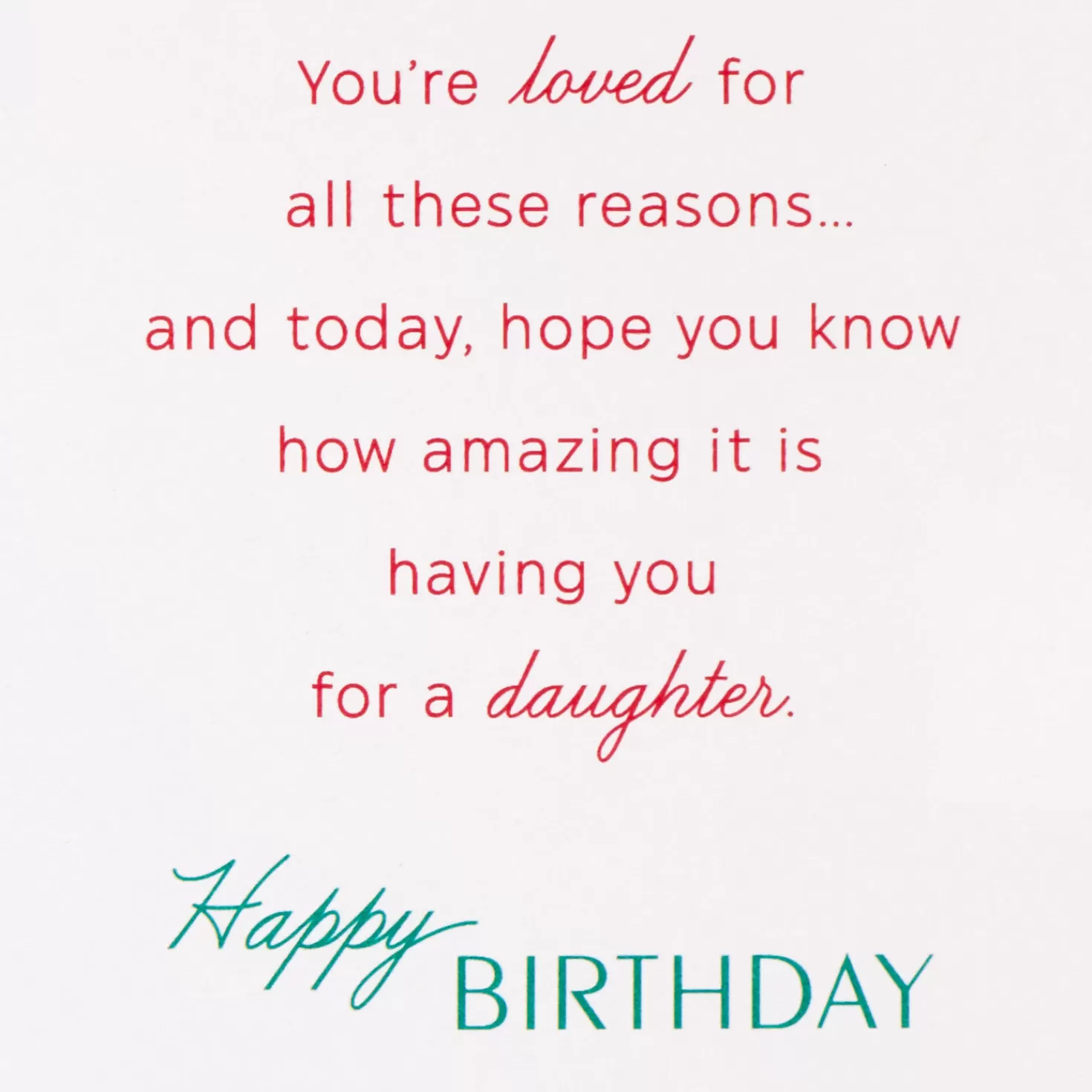 Birthday>Hallmark Loved For So Many Reasons Birthday Card For Daughter