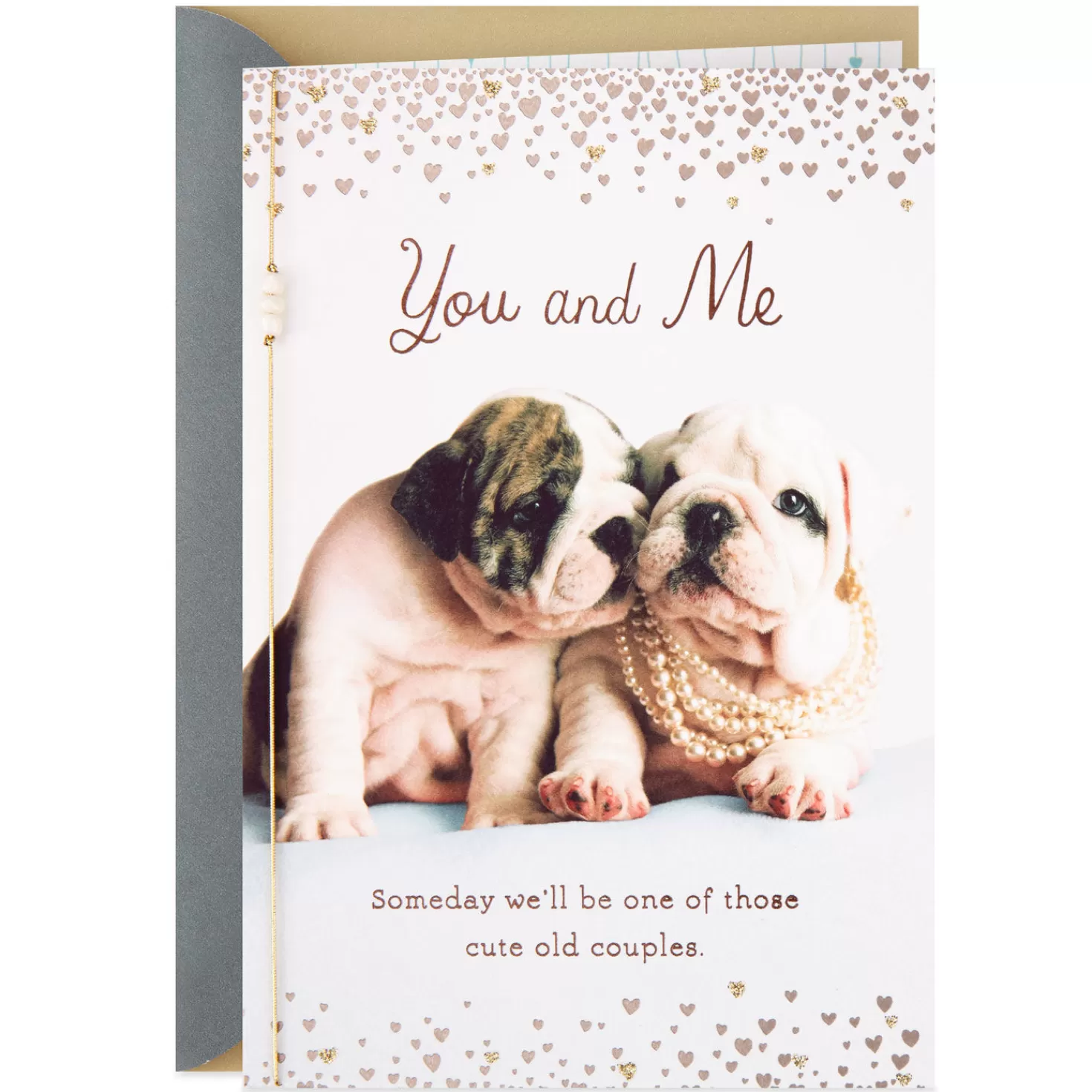Anniversary>Hallmark Lucky In Love Cute Bulldog Couple Anniversary Card