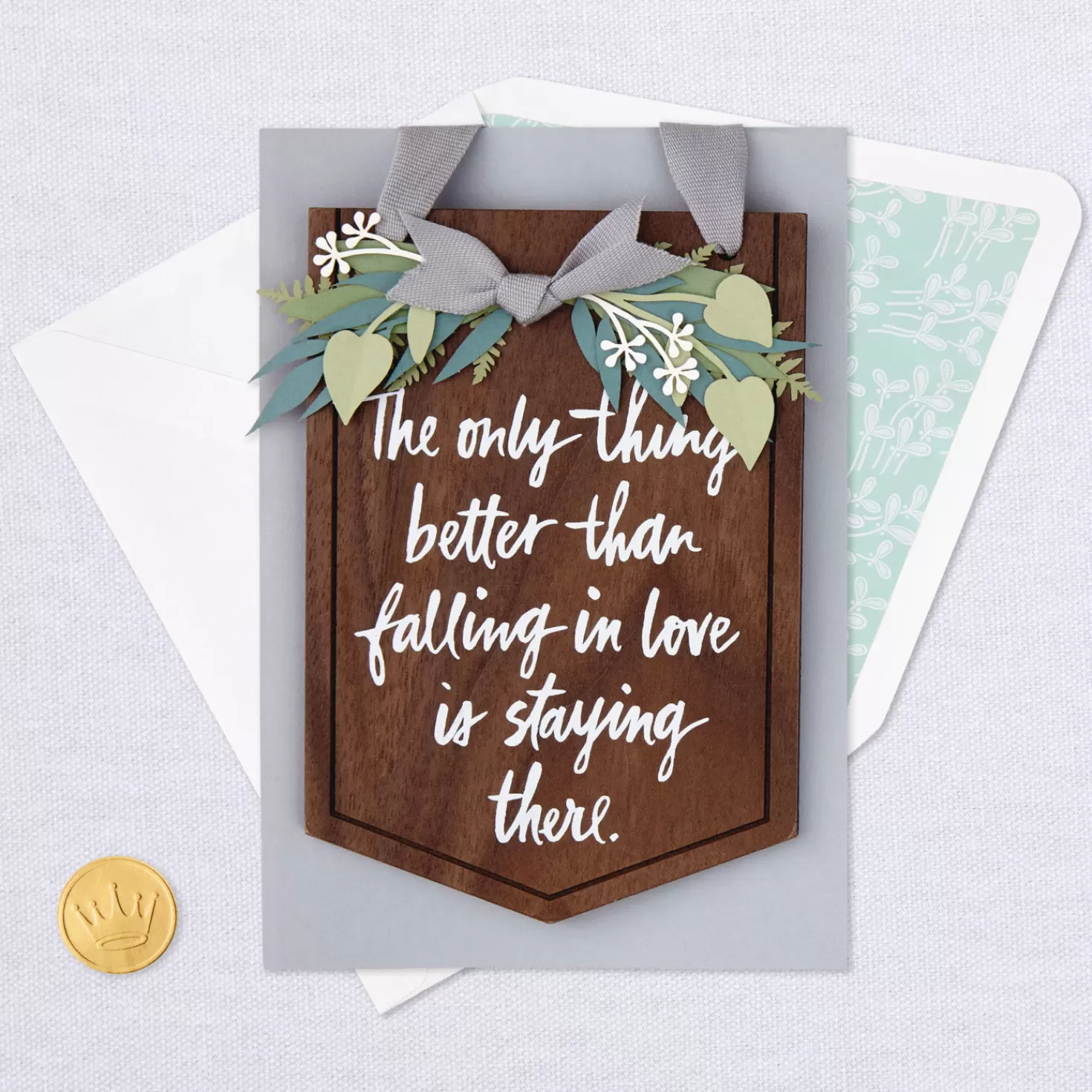 Anniversary>Hallmark Many More Years Of Love Anniversary Card With Wooden Quote Sign