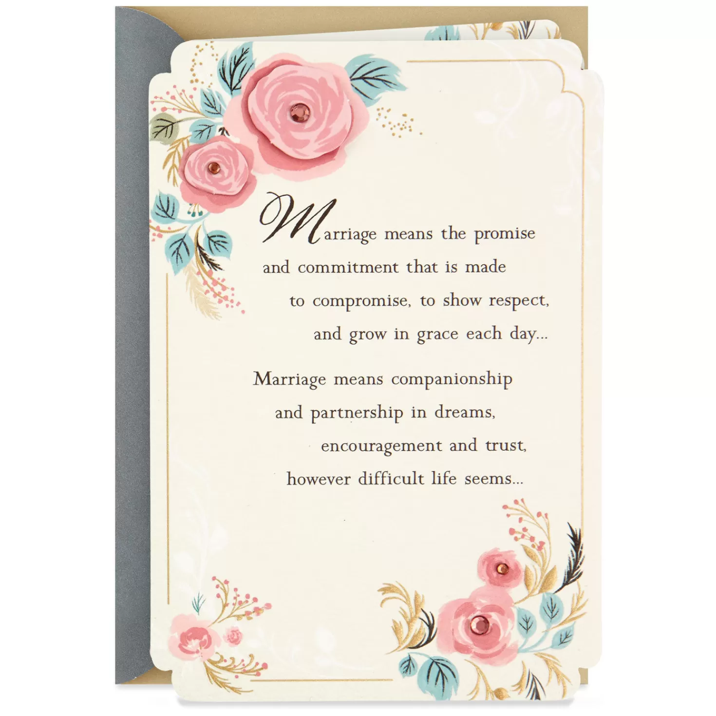 Anniversary>Hallmark Marriage Means A Partnership In Dreams Anniversary Card
