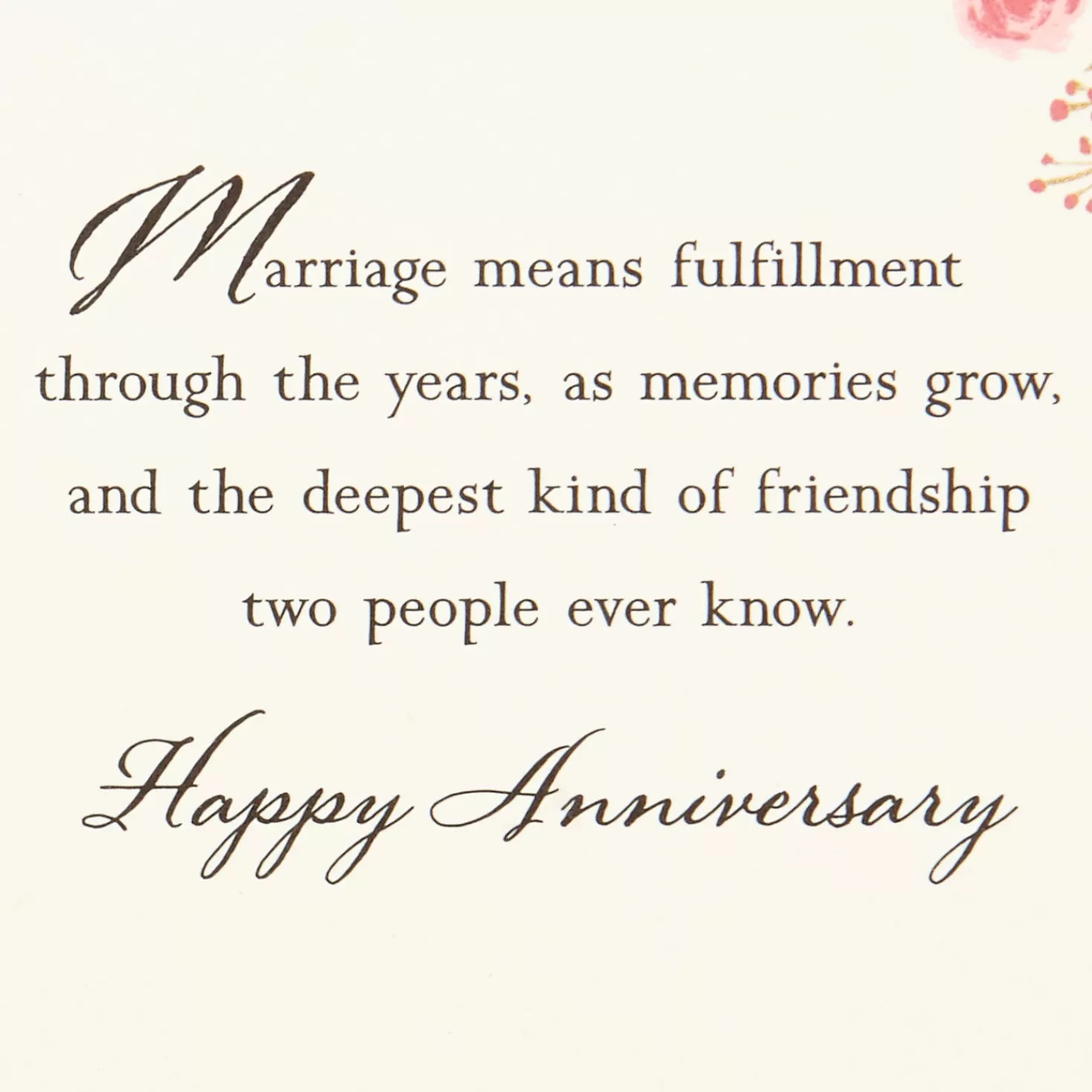 Anniversary>Hallmark Marriage Means A Partnership In Dreams Anniversary Card