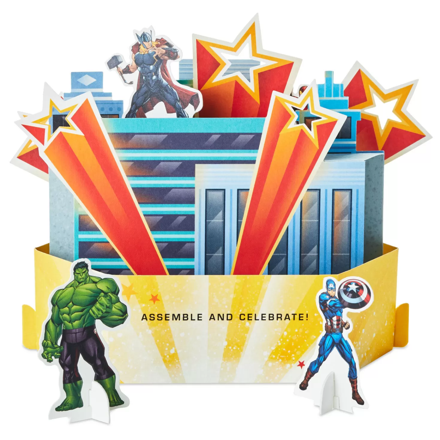 Outlet Marvel Avengers Assemble And Celebrate 3D Pop-Up Card With Playset Graduation