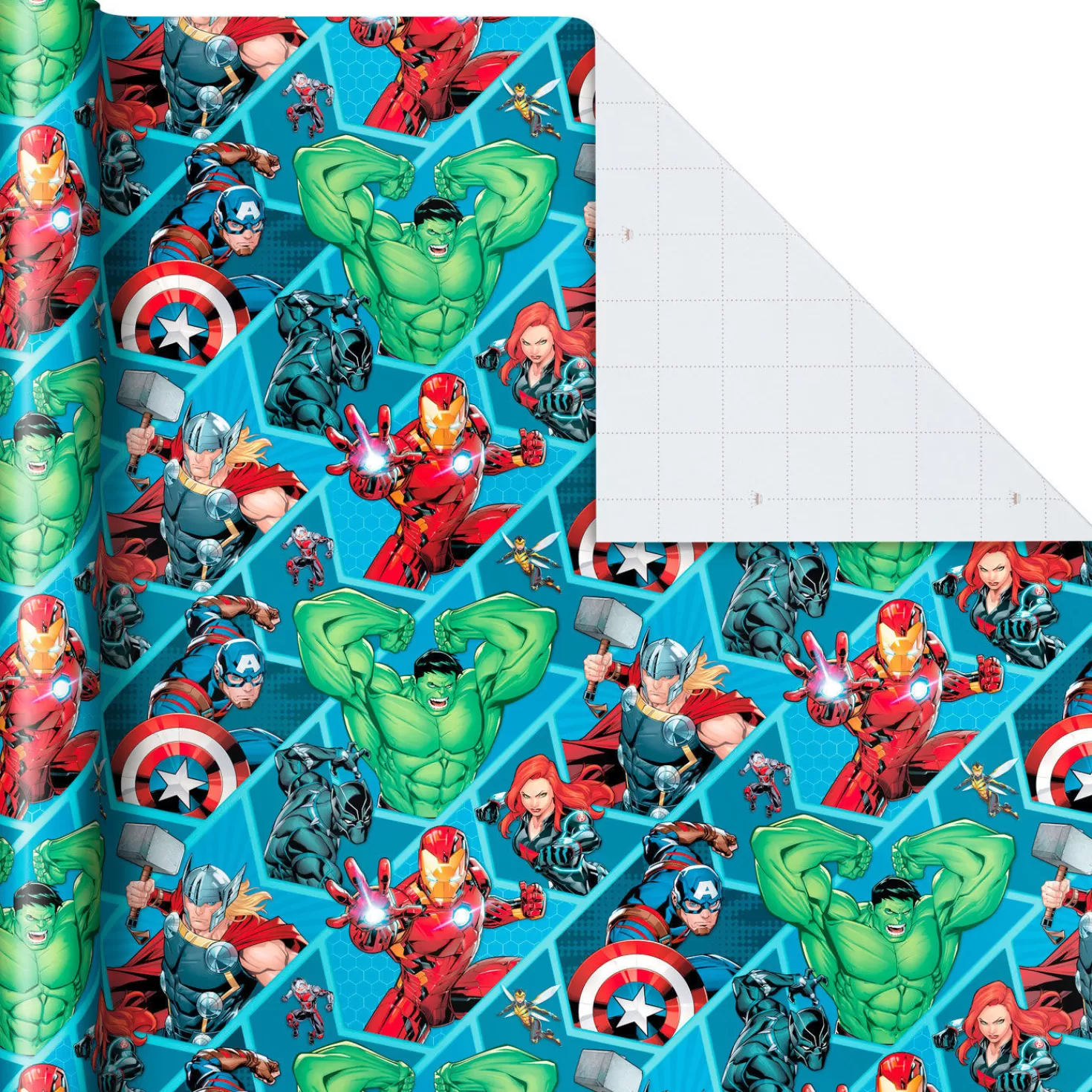 Birthday>Hallmark Marvel Avengers In Action Wrapping Paper, 17.5 Sq. Ft.