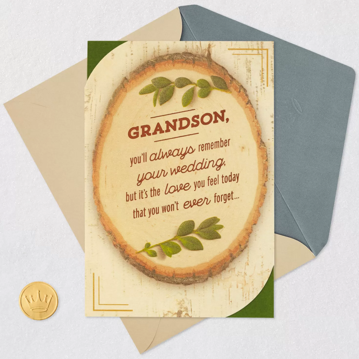 Fashion May Your Love Grow Deeper Wedding Card For Grandson Wedding