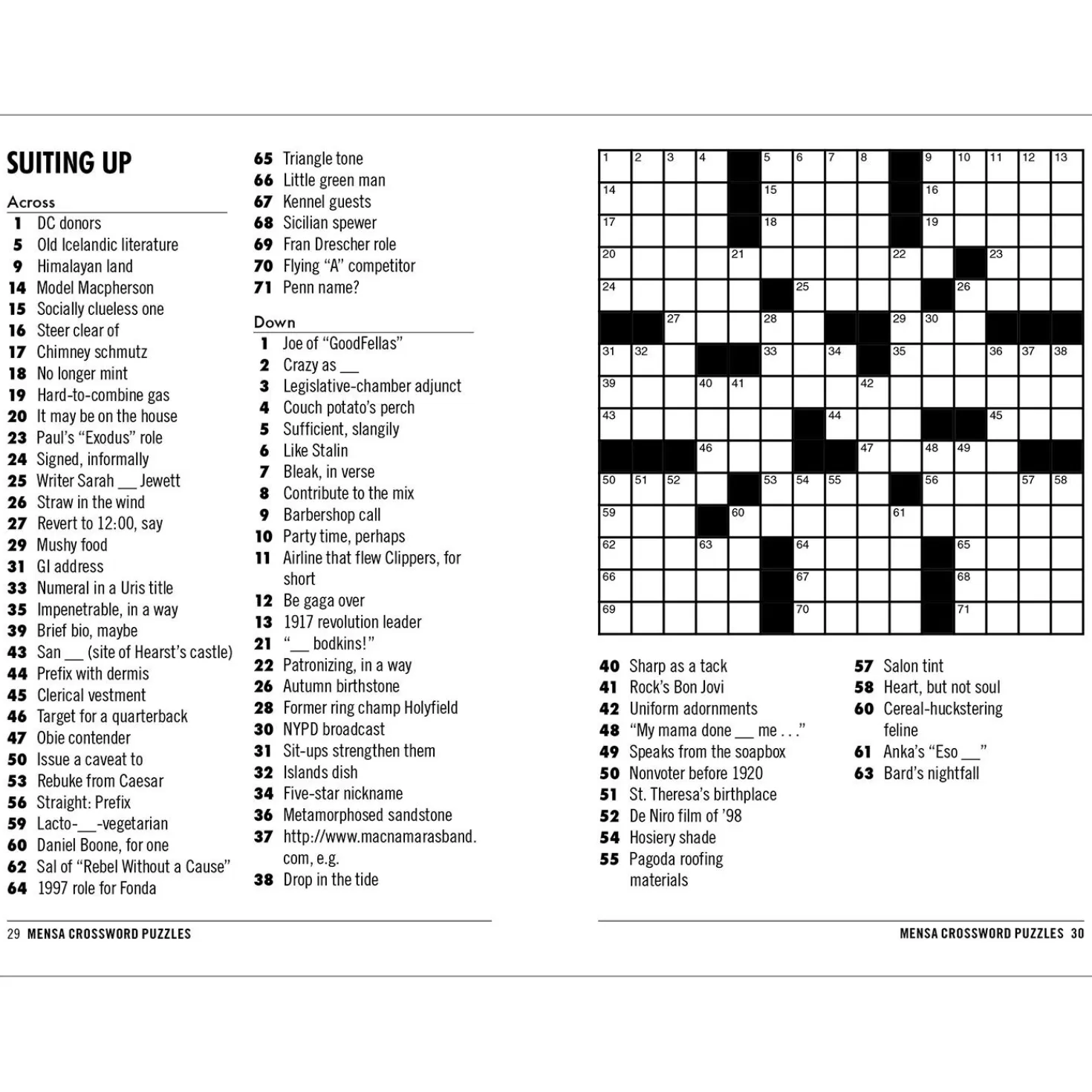 Outlet Mensa 10-Minute Crossword Puzzle Book Get Well