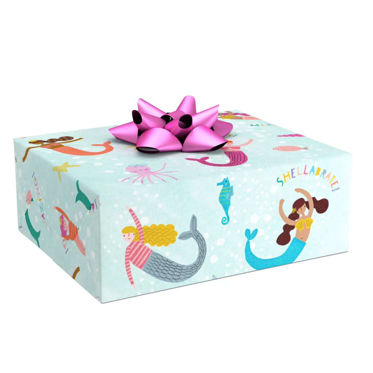 Birthday>Hallmark Mermazing Mermaids Wrapping Paper, 20 Sq. Ft.