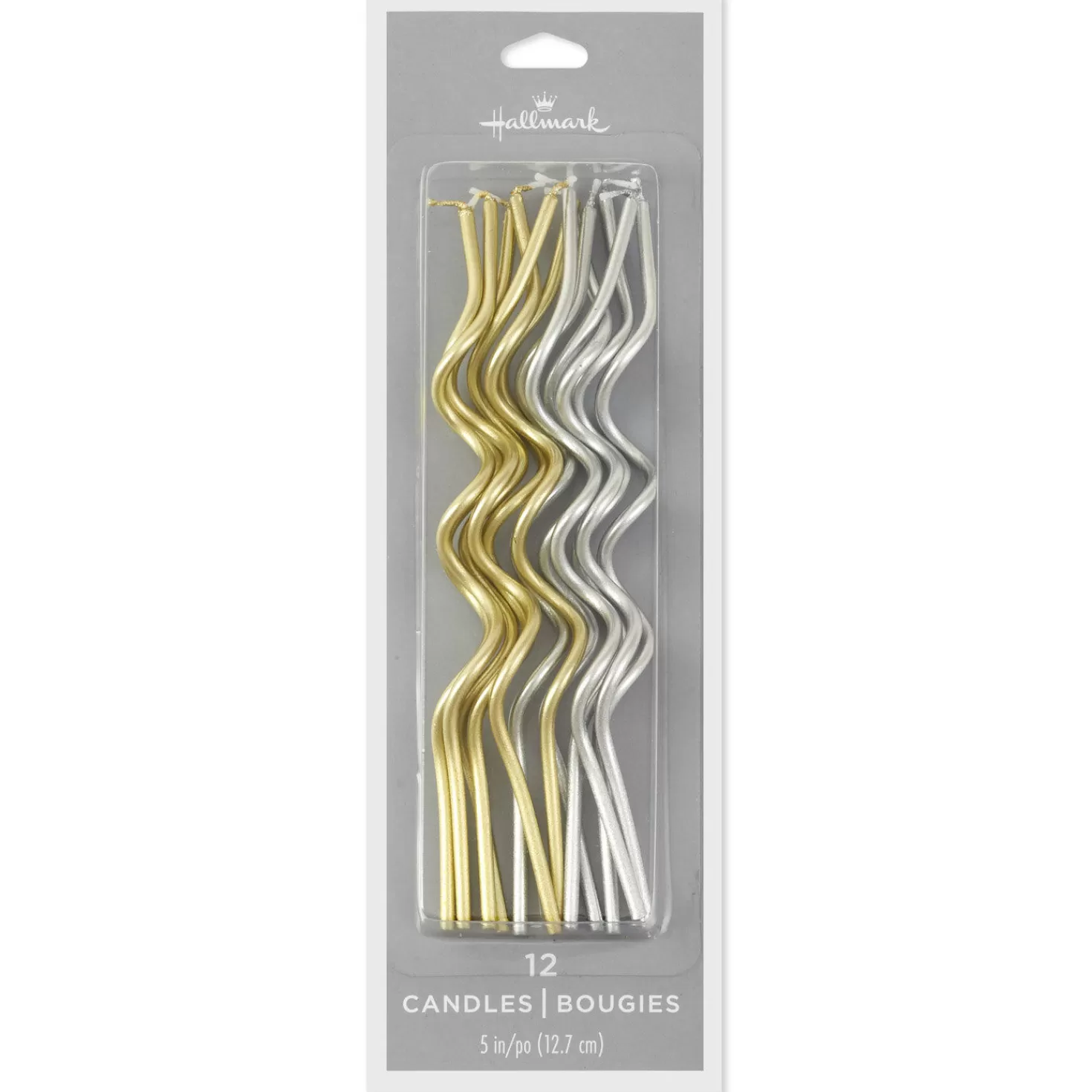 Birthday>Hallmark Metallic Gold And Silver Squiggle Birthday Candles, Set Of 12