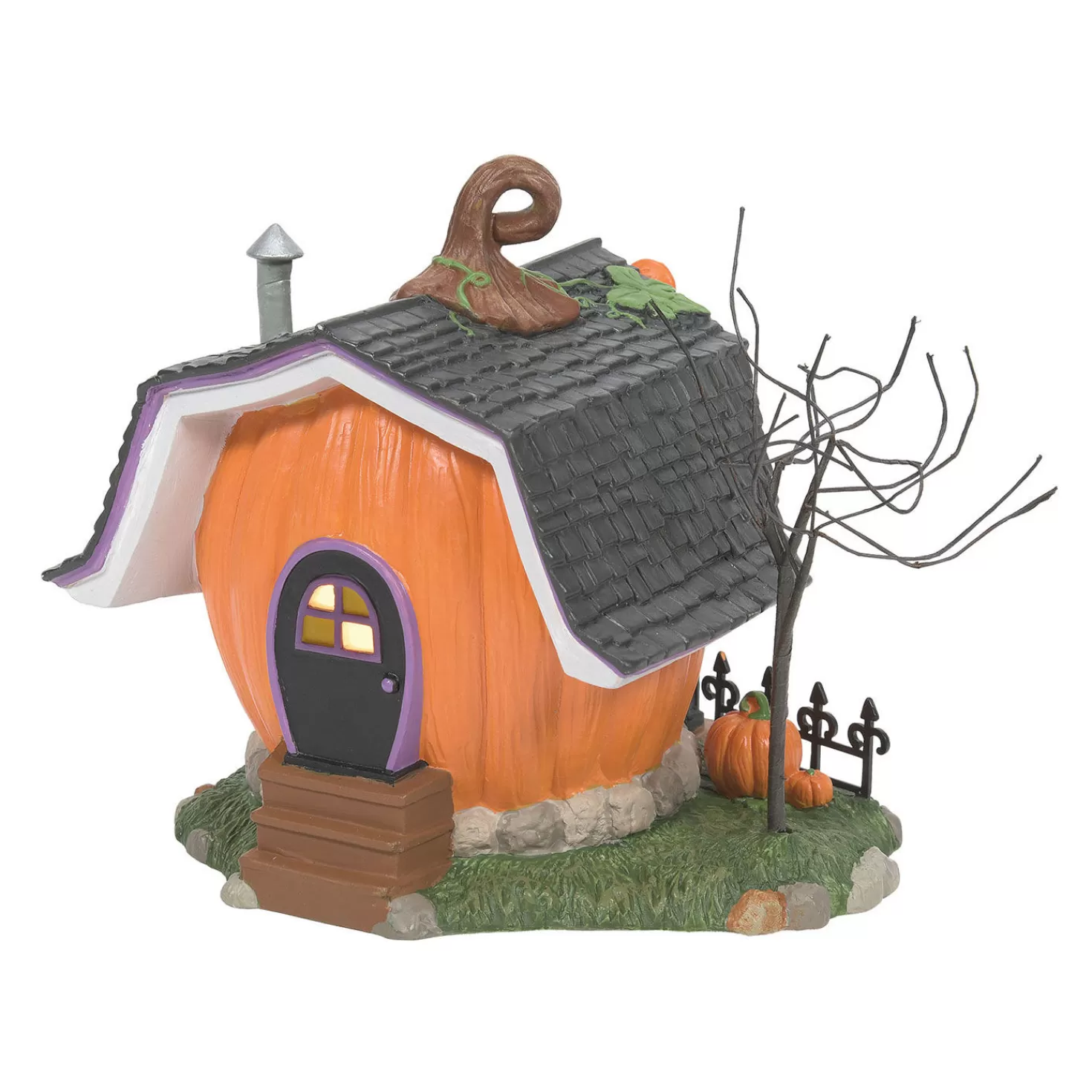 Halloween (10/31)>Hallmark Mickey's Pumpkintown Carving Studio Figurine With Light, 5.51"