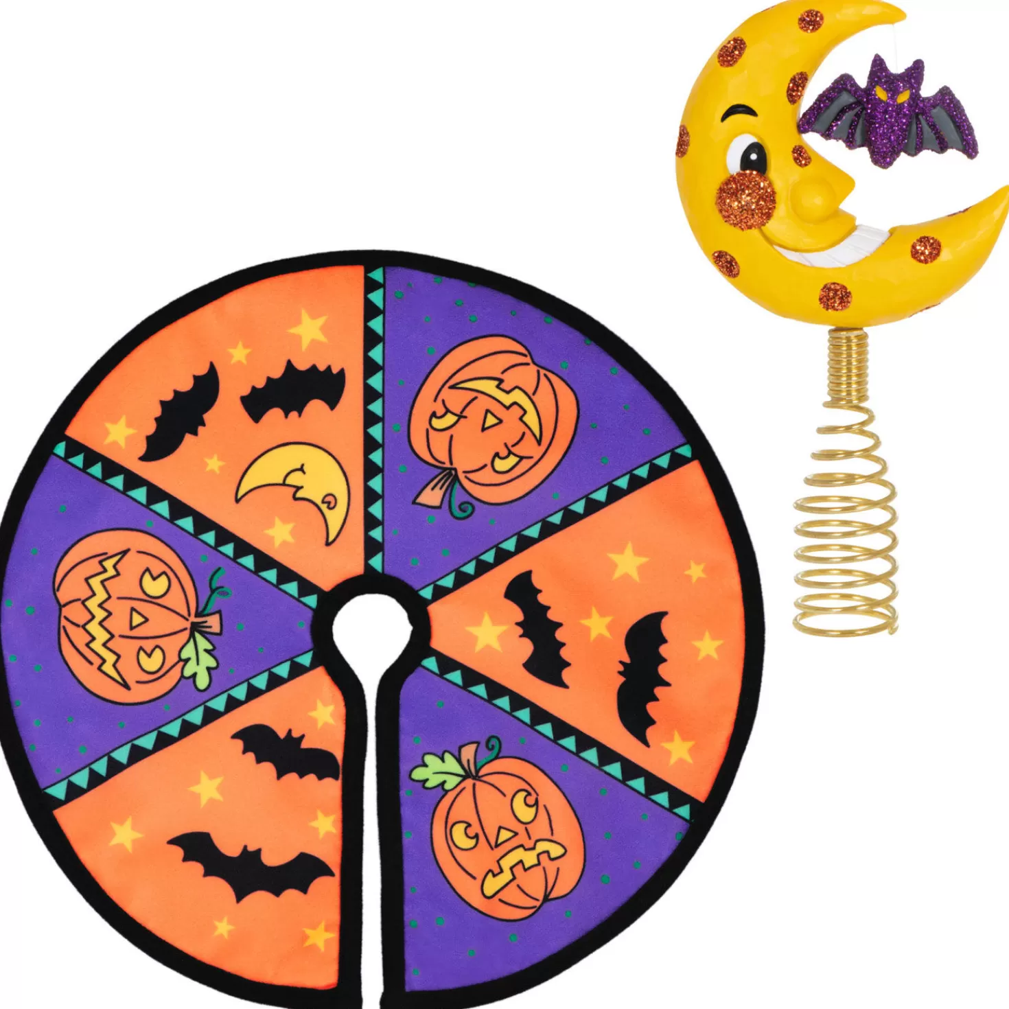 Halloween (10/31)>Hallmark Mini Halloween Tree Topper And Tree Skirt, Set Of 2