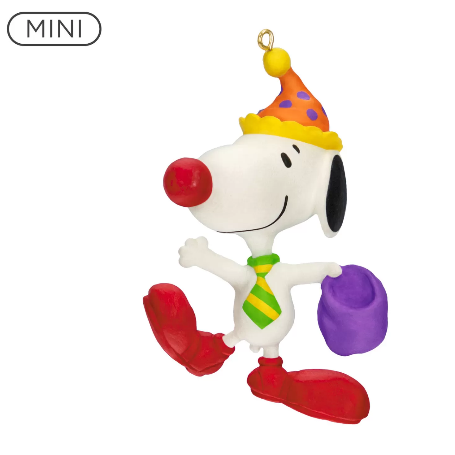 Halloween (10/31)>Hallmark Mini The Peanuts® Gang Clowning Around Snoopy Ornament, 1.06"