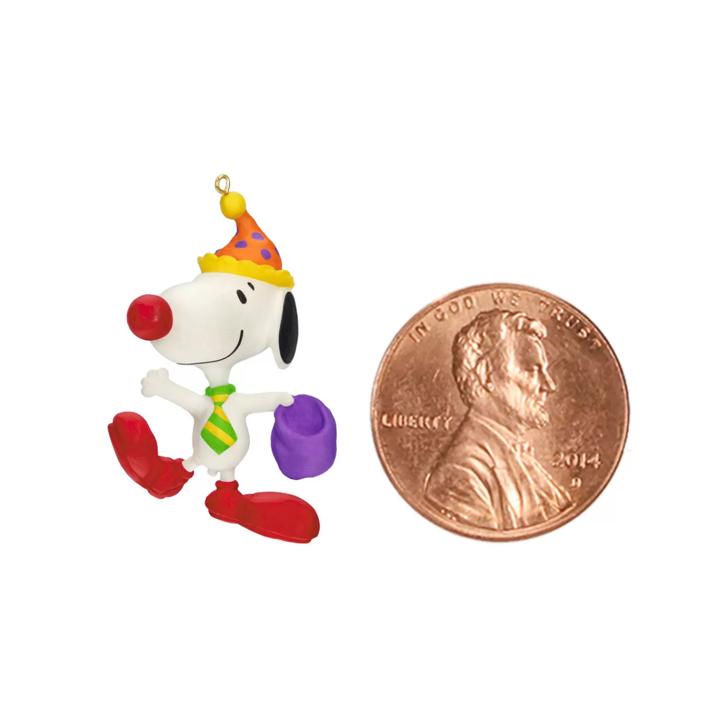 Halloween (10/31)>Hallmark Mini The Peanuts® Gang Clowning Around Snoopy Ornament, 1.06"