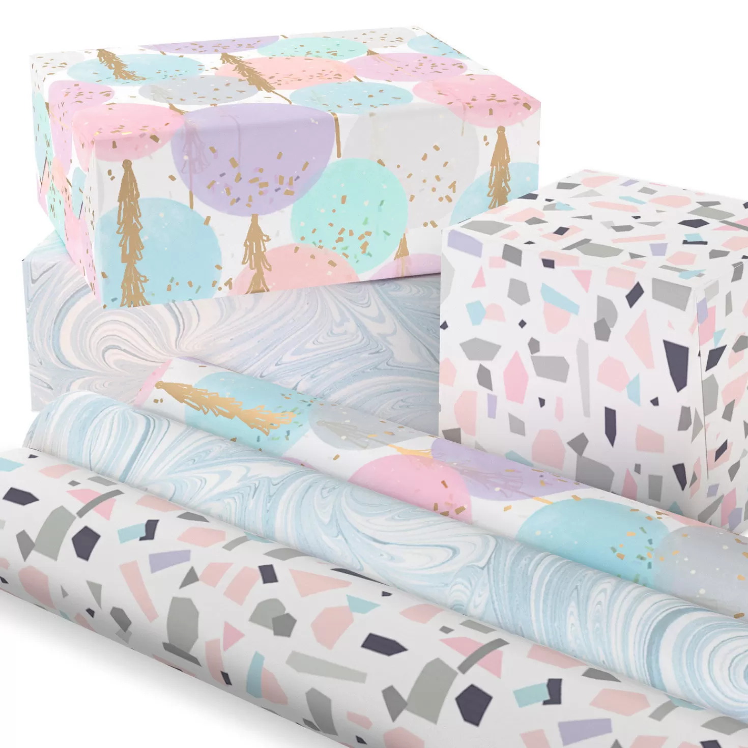 Best Sale Modern Muted 3-Pack Wrapping Paper, 55 Sq. Ft. Total Wedding
