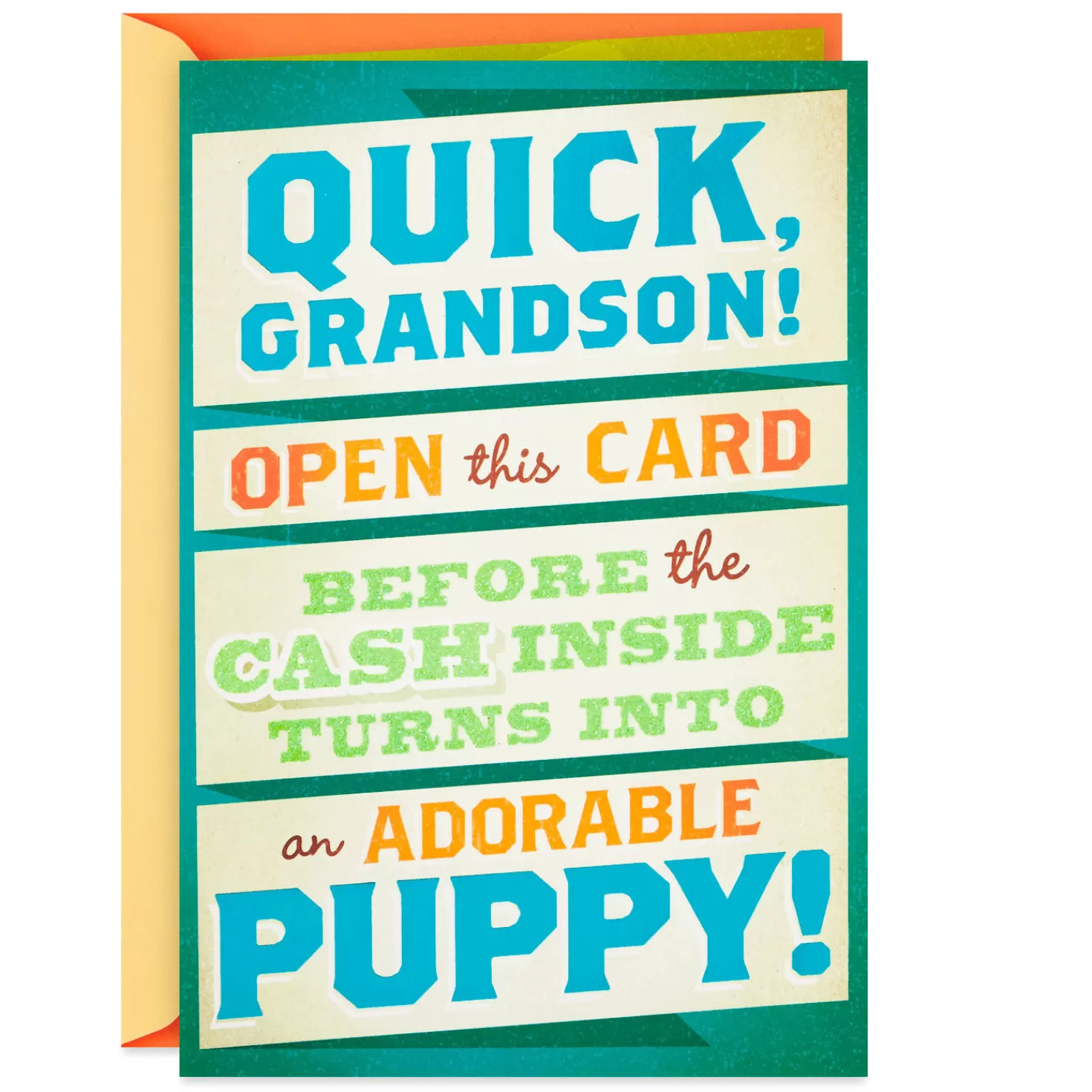 Birthday>Hallmark Money Or Puppy Funny Pop-Up Birthday Card For Grandson