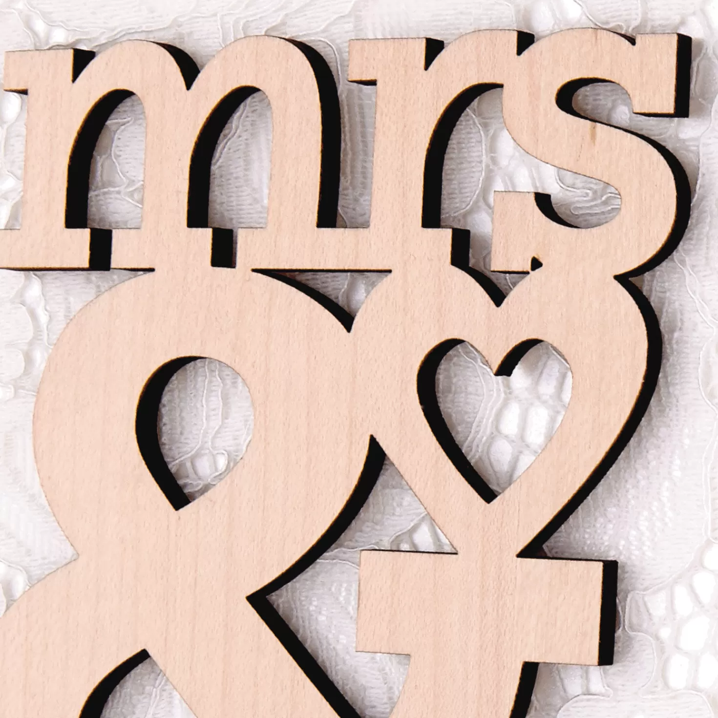 Outlet Mrs. & Mrs. Wood And Lace Wedding Card For Two Brides Wedding