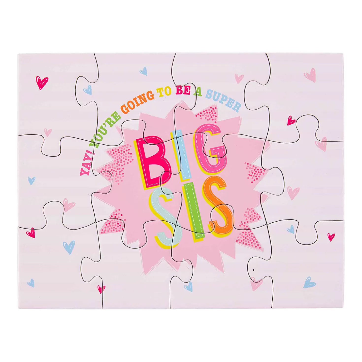 Baby>Hallmark Mud Pie Pink Big Sis 12-Piece Puzzle For Kids