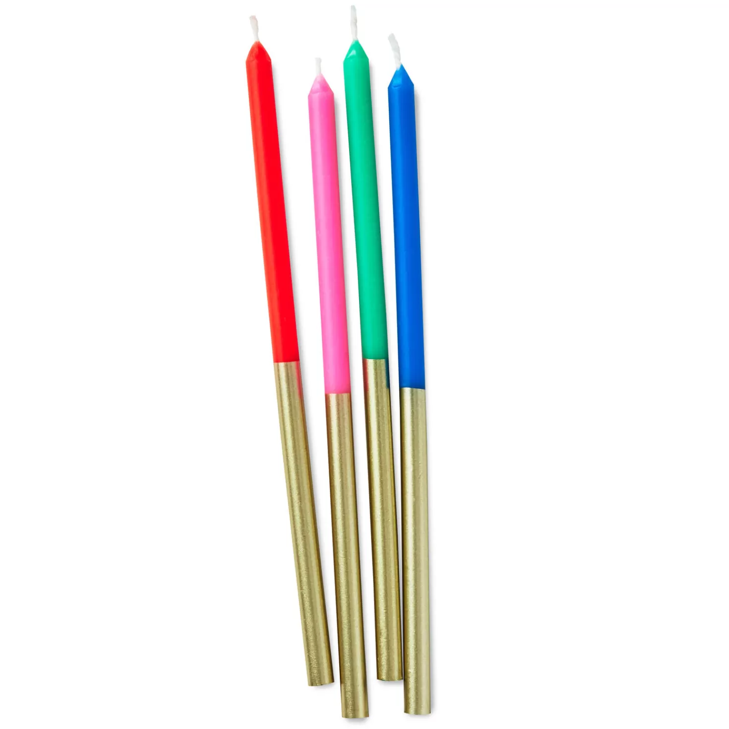 Birthday>Hallmark Multicolor And Gold Two-Tone Tall Birthday Candles, Set Of 12