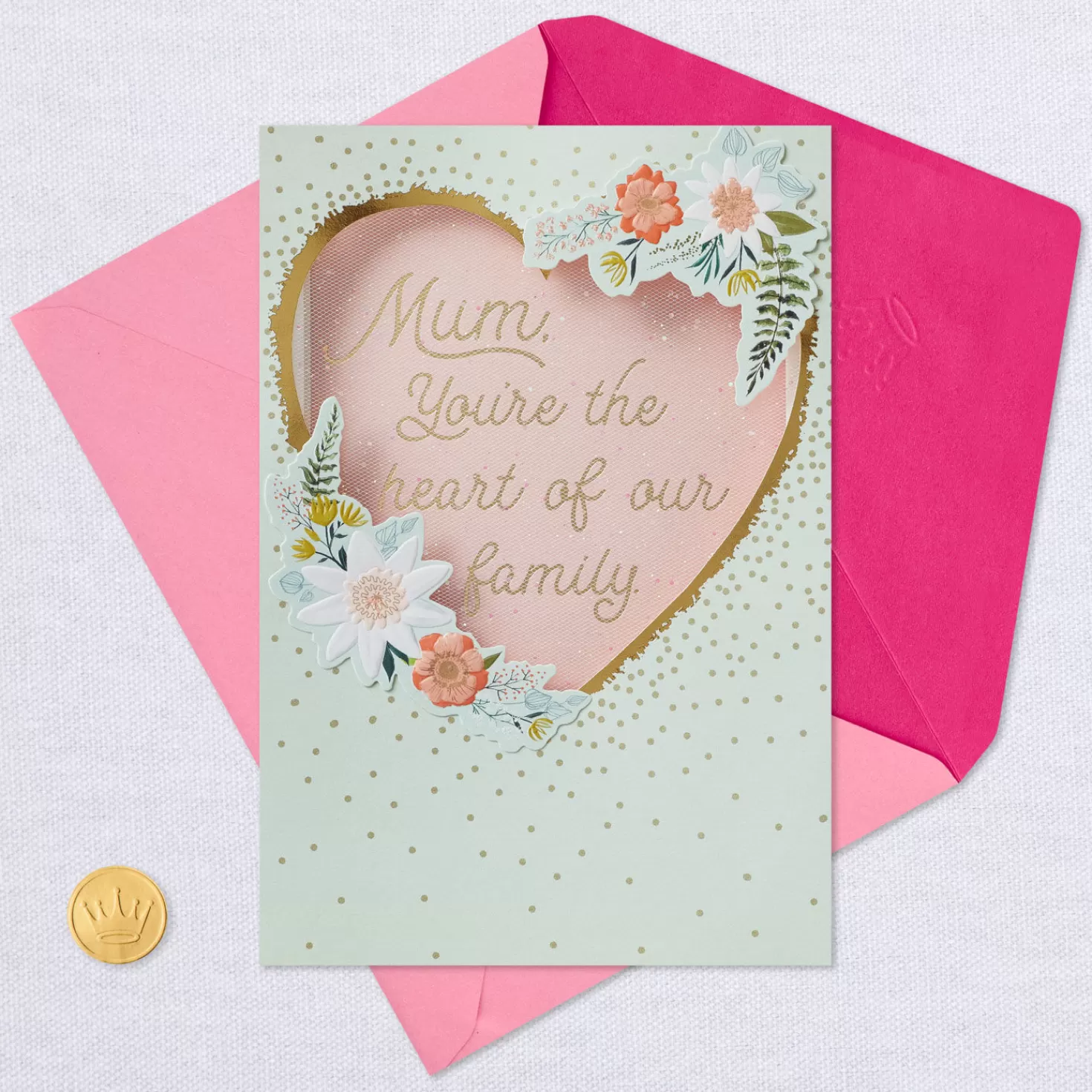 Birthday>Hallmark Mum, You'Re The Heart Of Our Family Birthday Card From Us