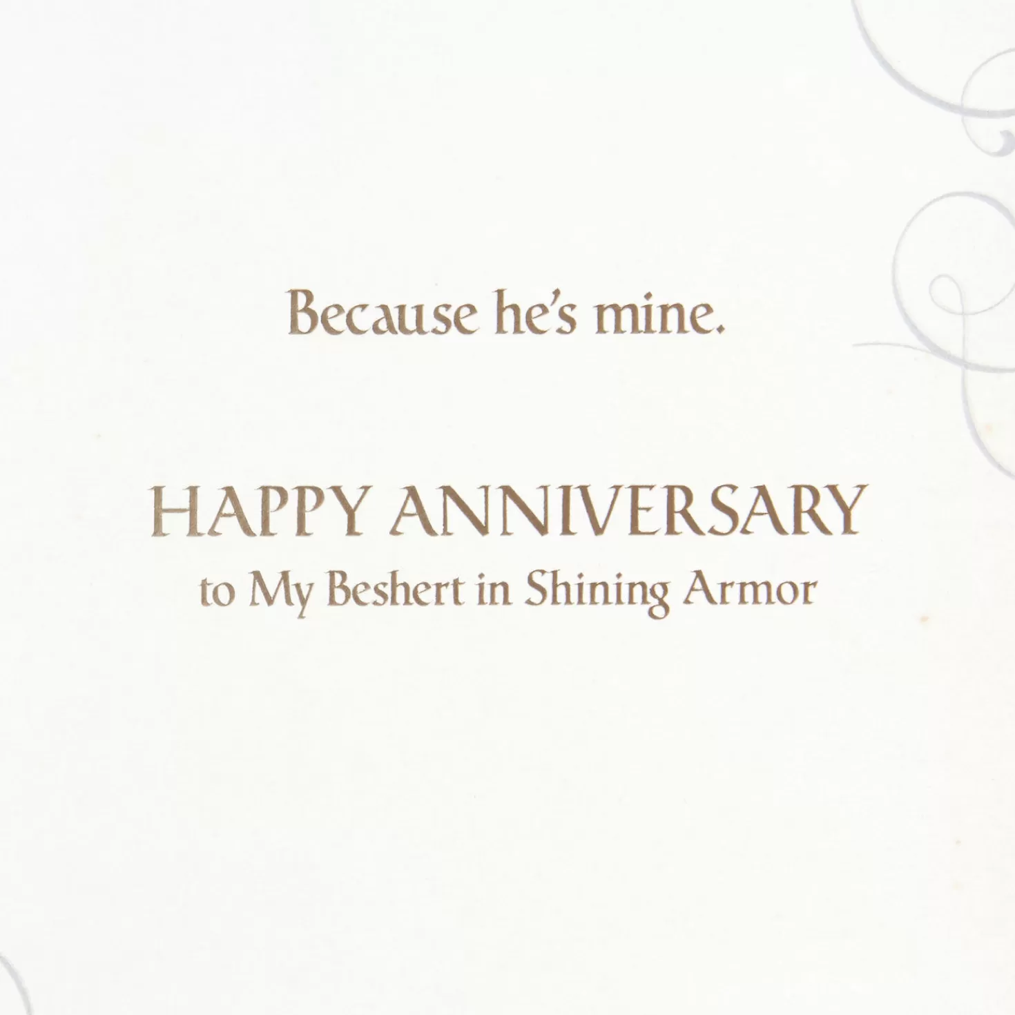Anniversary>Hallmark My Beshert In Shining Armor Anniversary Card