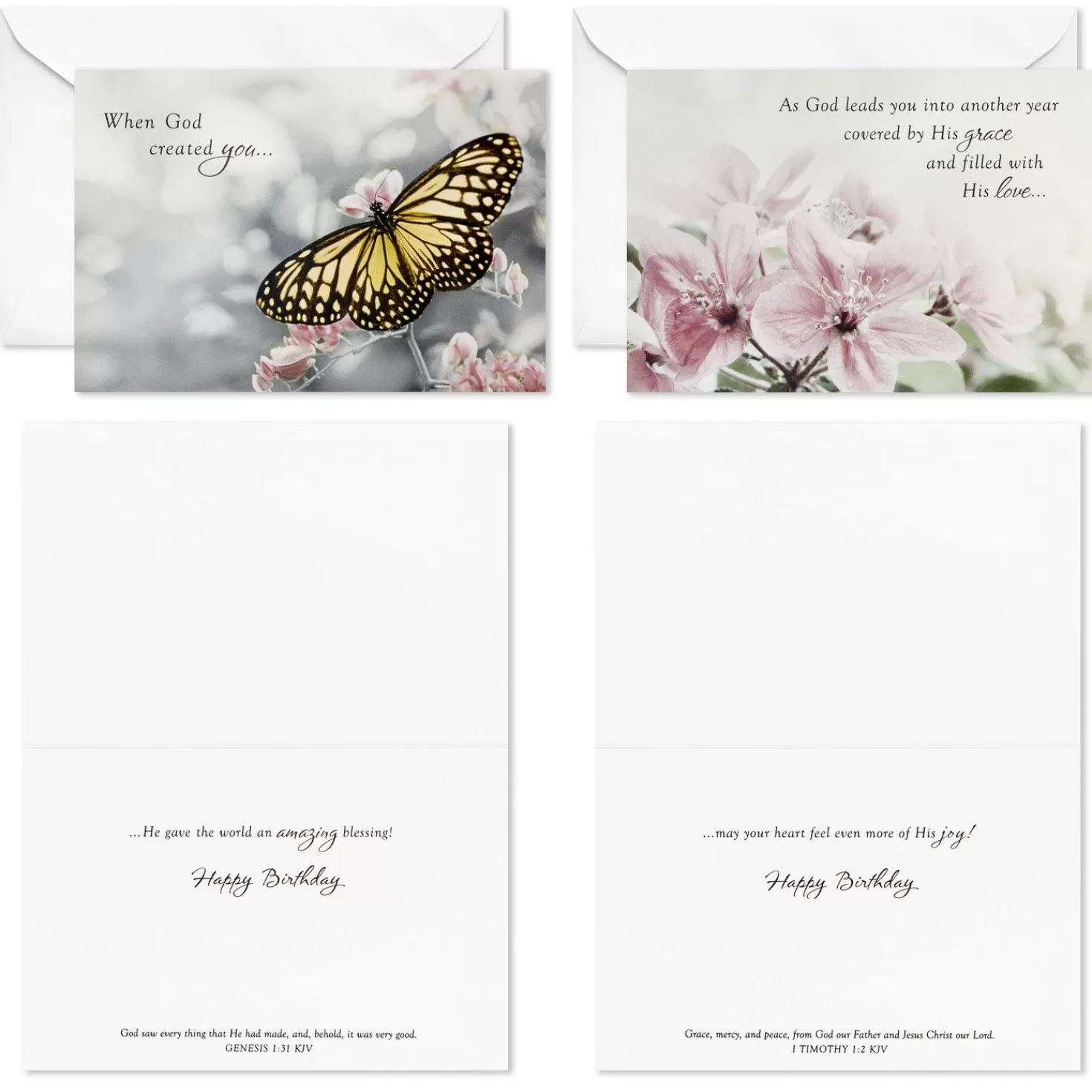 Birthday>Hallmark Nature's Beauty Religious Boxed Birthday Cards Assortment, Pack Of 12