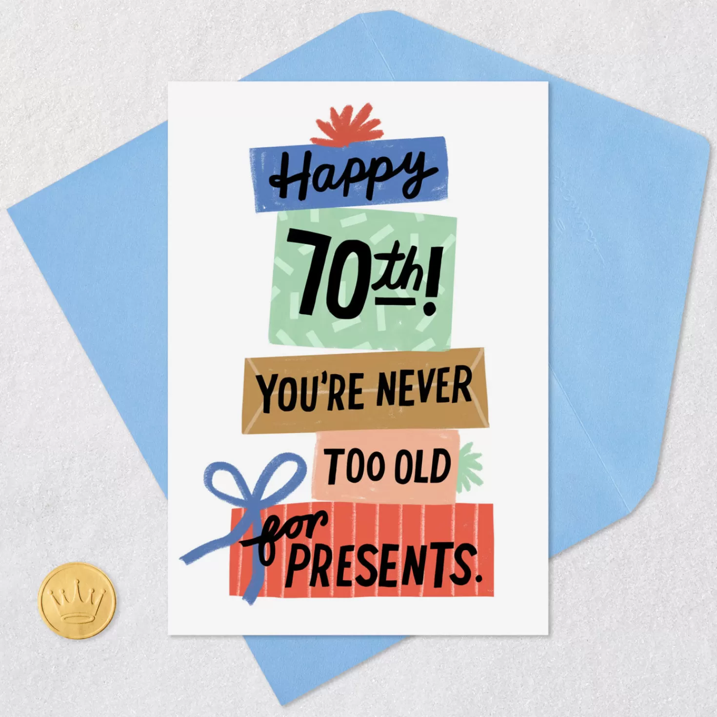 Birthday>Hallmark Never Too Old For Presents Funny 70Th Birthday Card