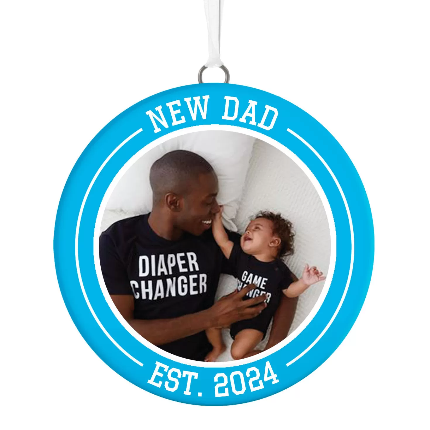 Discount New Dad Personalized Text And Photo Ceramic Ornament Baby