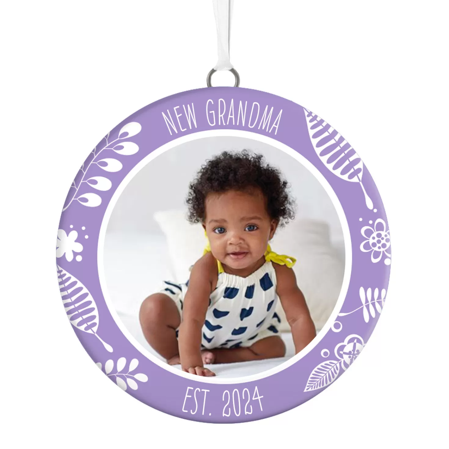 Flash Sale New Grandma Personalized Text And Photo Ceramic Ornament Baby