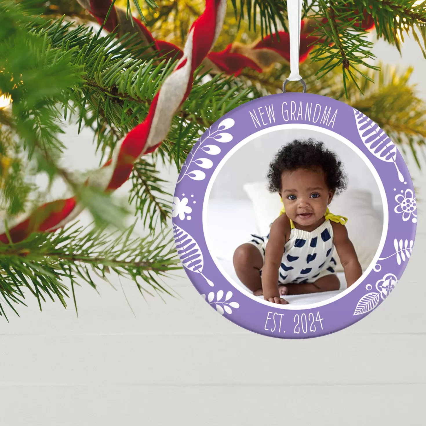 Flash Sale New Grandma Personalized Text And Photo Ceramic Ornament Baby