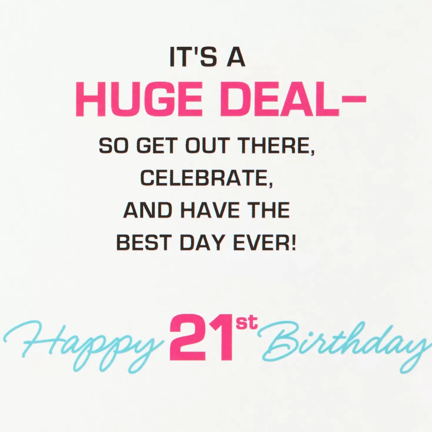 Birthday>Hallmark No Big Deal Musical Light-Up 21St Birthday Card