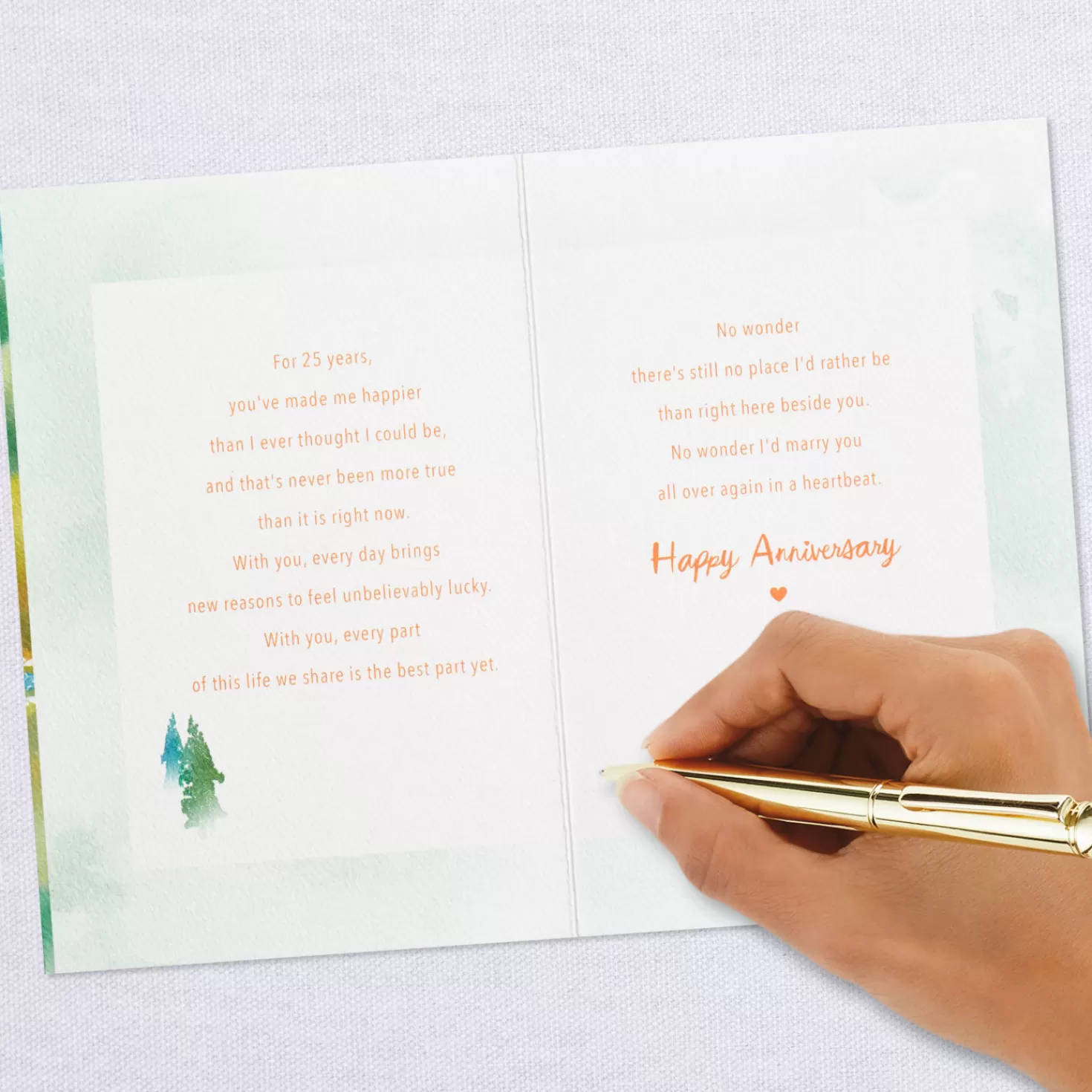 Anniversary>Hallmark No Place I'D Rather Be 25Th Anniversary Card For Husband