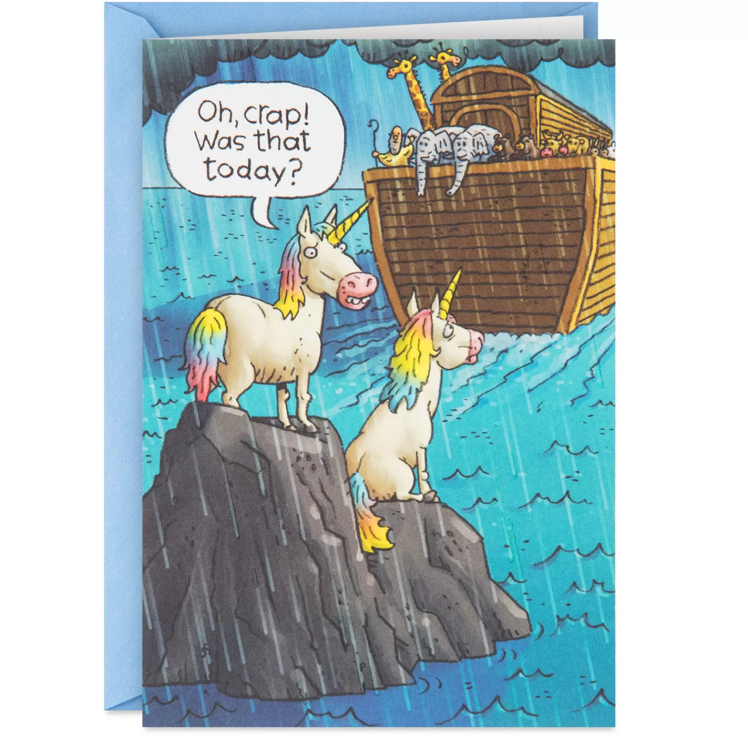 Birthday>Hallmark Noah's Ark Unicorns Funny Birthday Card