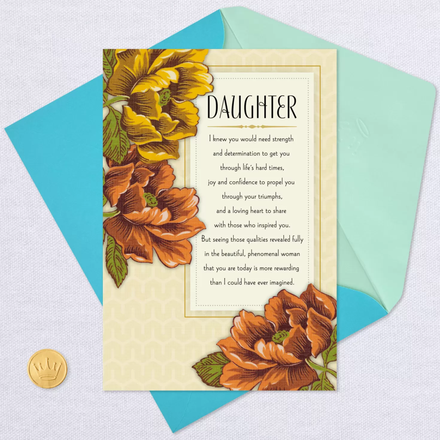 Birthday>Hallmark Orange And Yellow Flowers Birthday Card For Daughter
