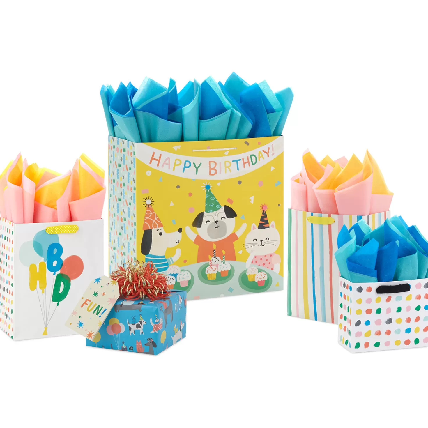 Birthday>Hallmark Party Animals Gift Wrap Collection