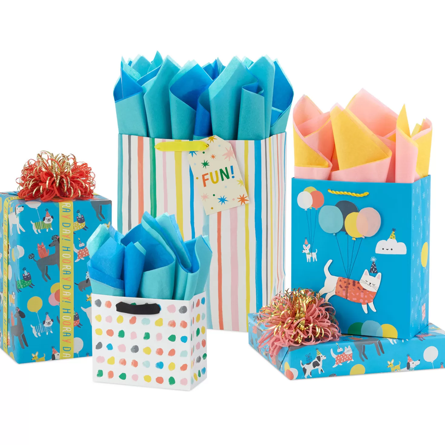 Birthday>Hallmark Party Animals Gift Wrap Collection