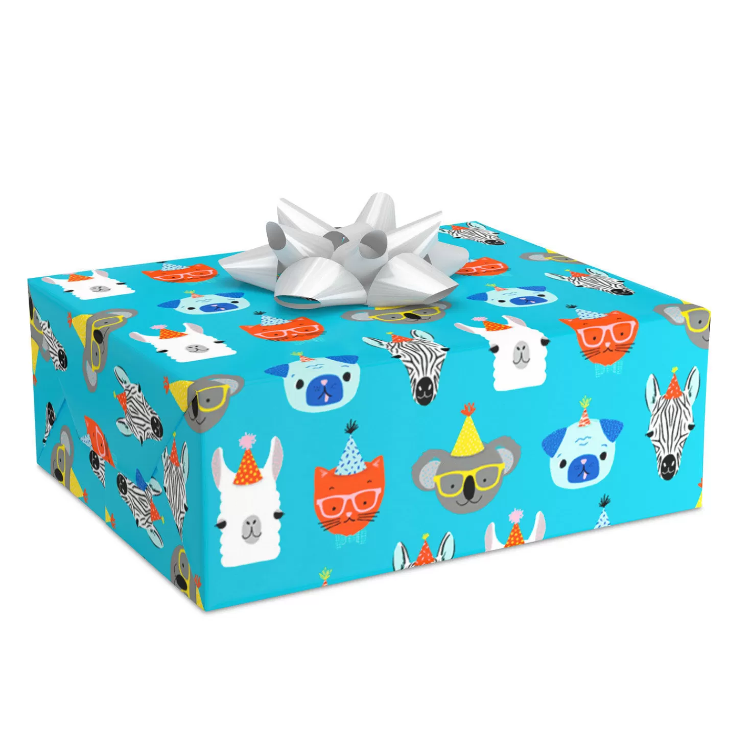 Birthday>Hallmark Party Animals Wrapping Paper, 20 Sq. Ft.