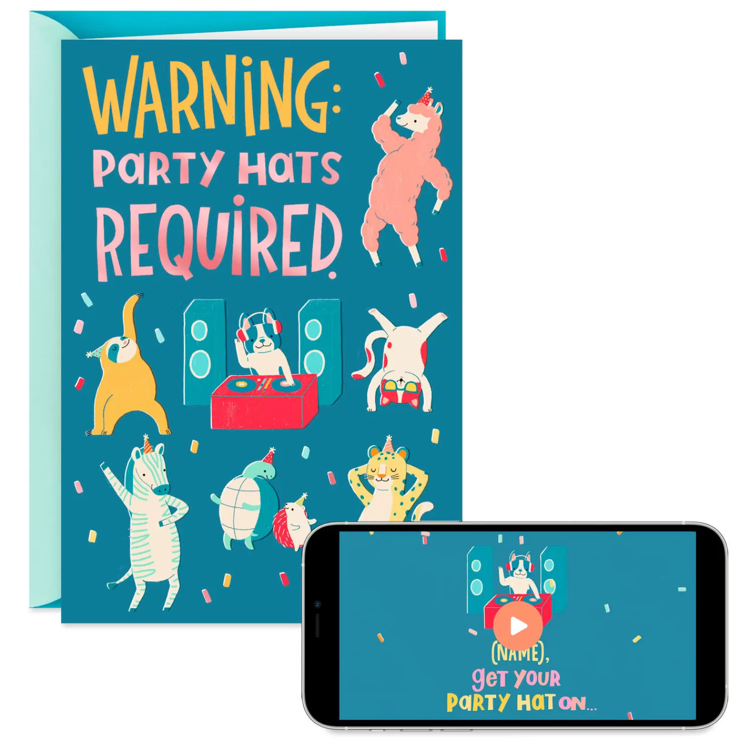 Birthday>Hallmark Party Hats Required Video Greeting Birthday Card