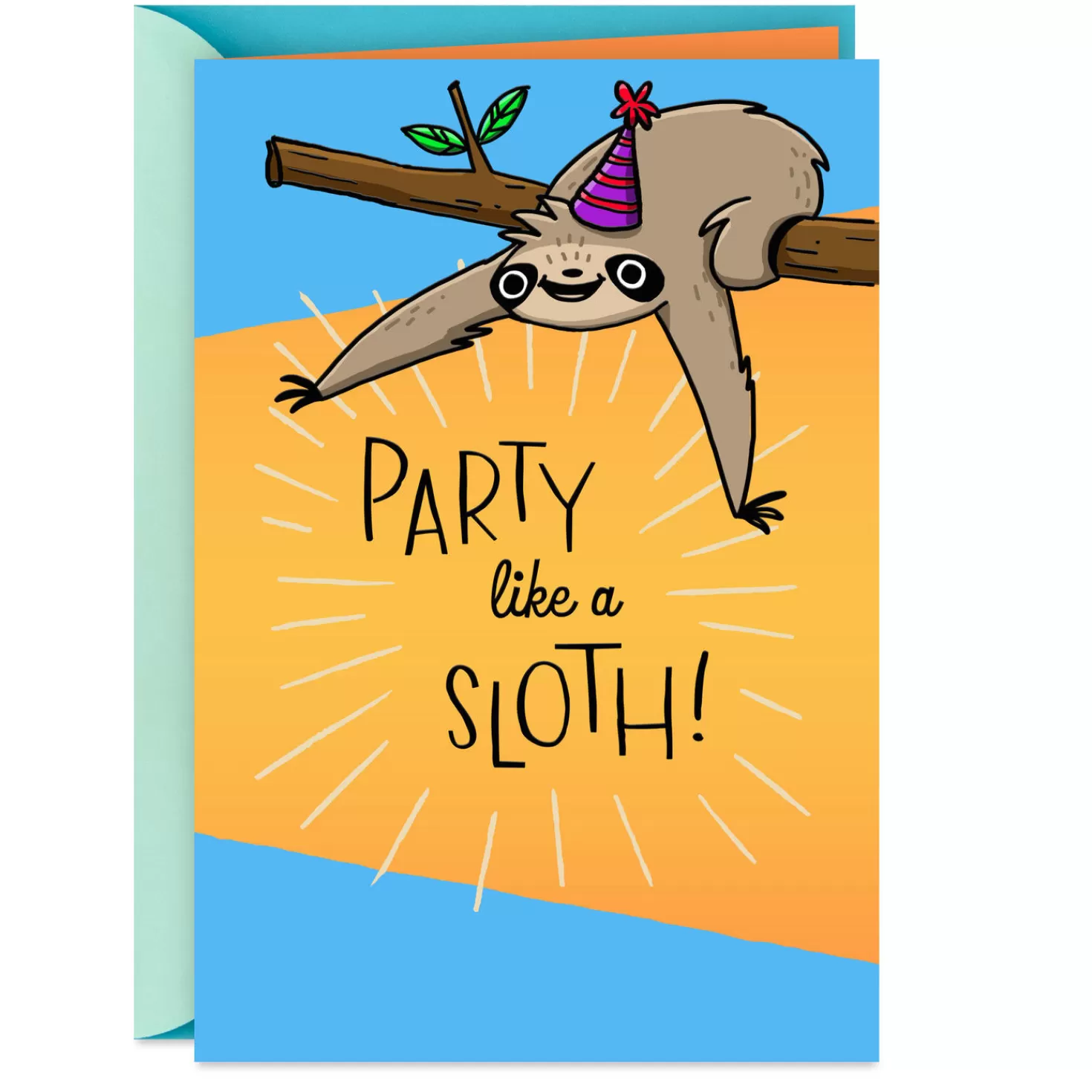 Birthday>Hallmark Party Like A Sloth Birthday Card