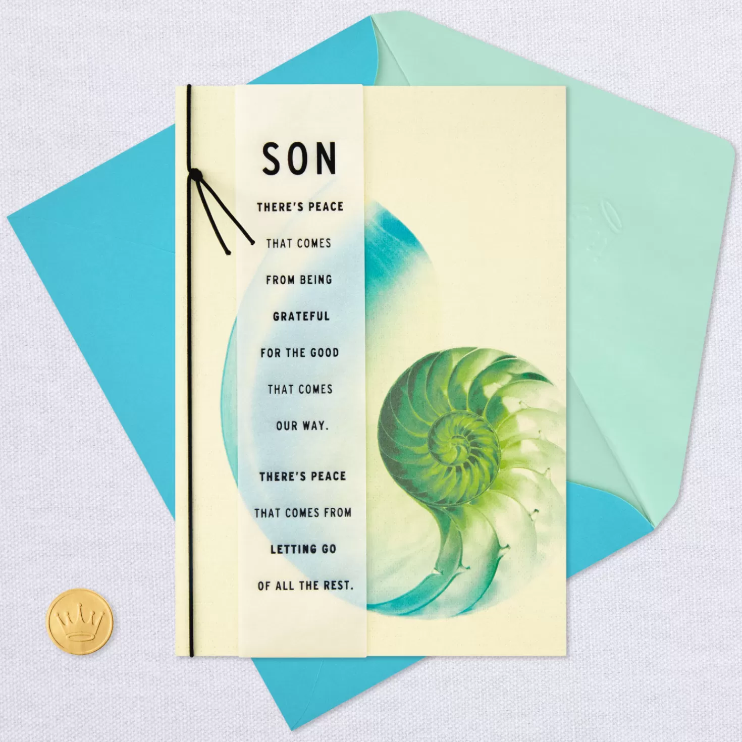 Birthday>Hallmark Peace And Love Nautilus Shell Birthday Card For Son