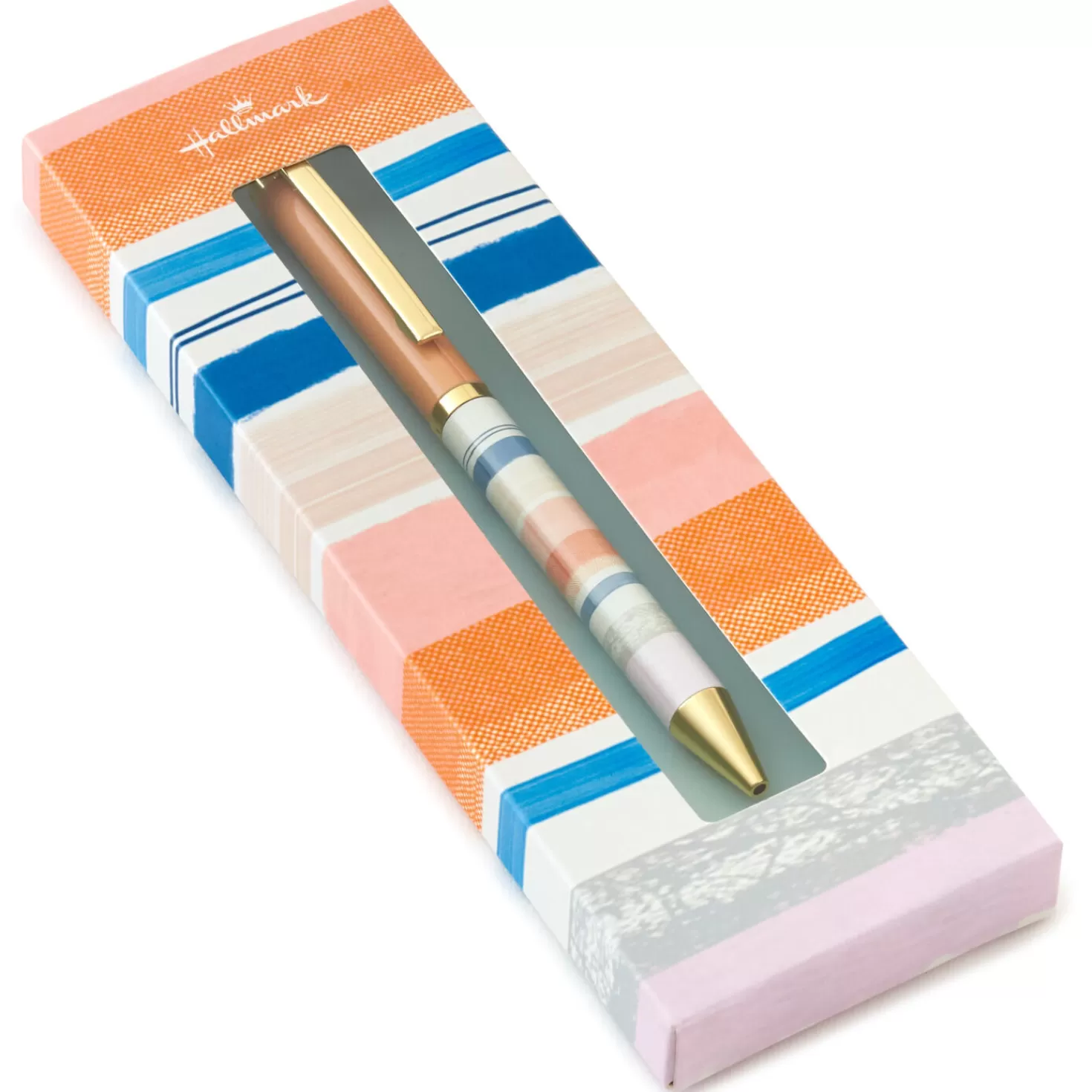 Fashion Peach And Pastel Striped Pen Back To School
