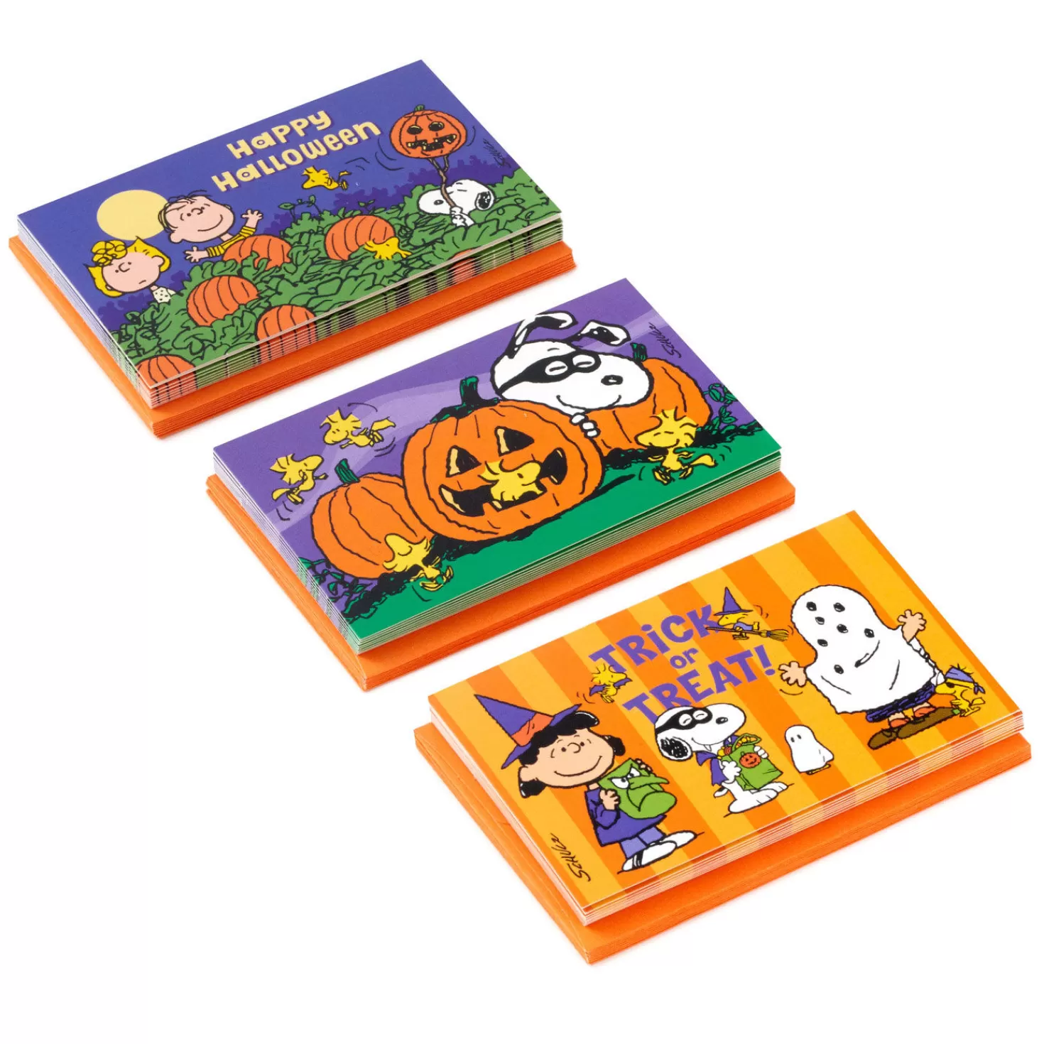 Halloween (10/31)>Hallmark Peanuts® Assorted Halloween Mini Blank Note Cards, Pack Of 24