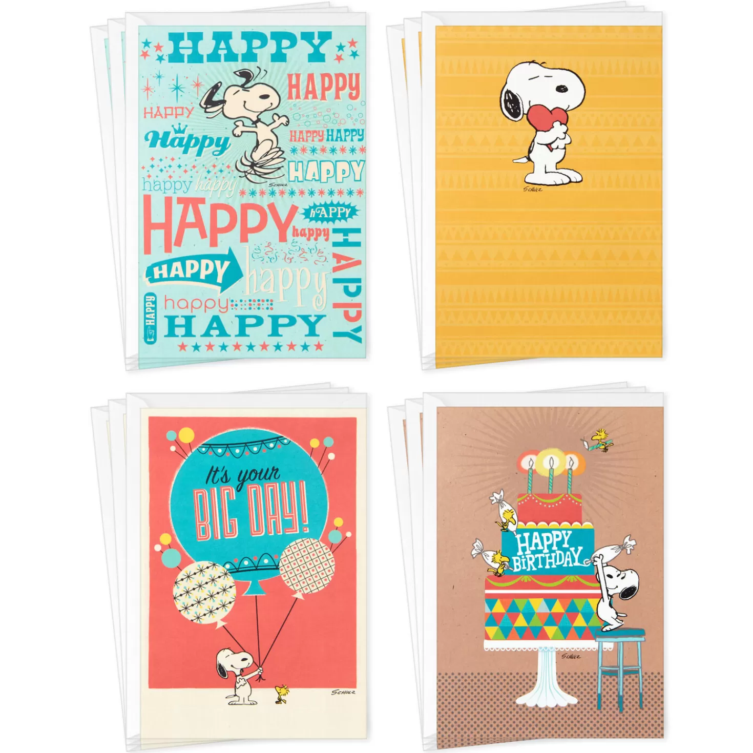 Birthday>Hallmark Peanuts® Snoopy Assorted Birthday Cards, Pack Of 12