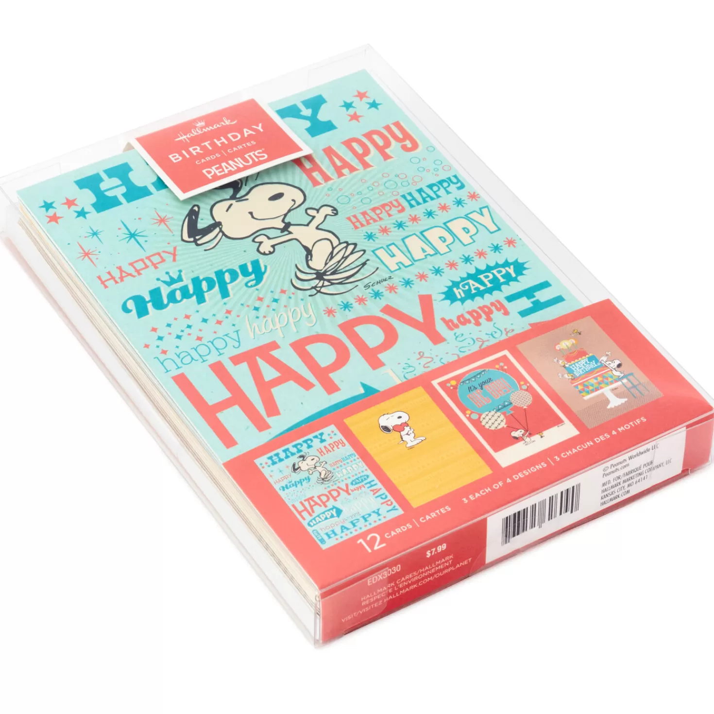 Birthday>Hallmark Peanuts® Snoopy Assorted Birthday Cards, Pack Of 12