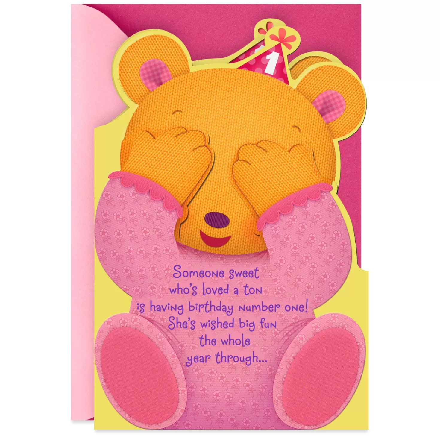 Birthday>Hallmark Peek-A-Boo Bear First Birthday Card For Her