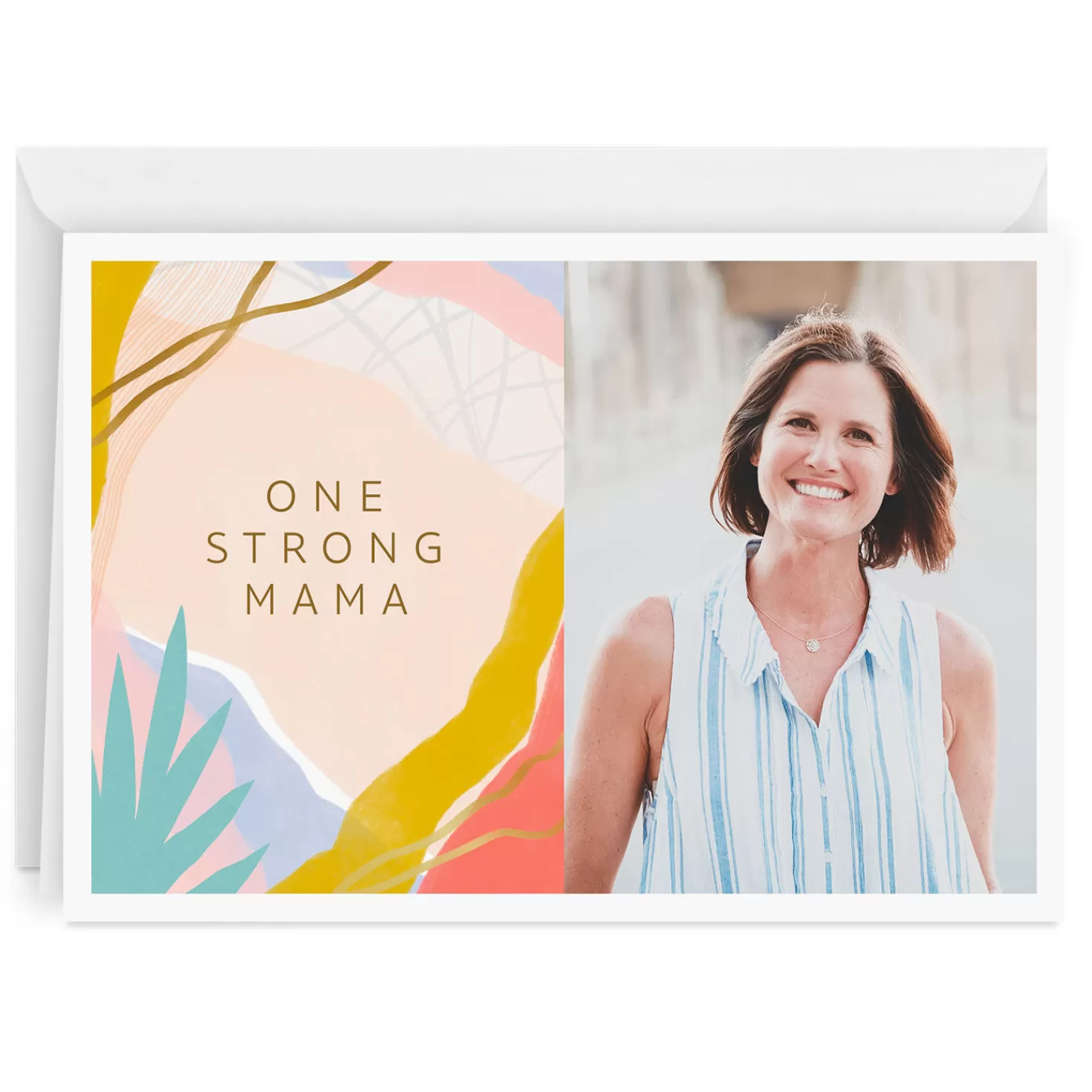 Discount Personalized Abstract Botanicals Photo Card Encouragement