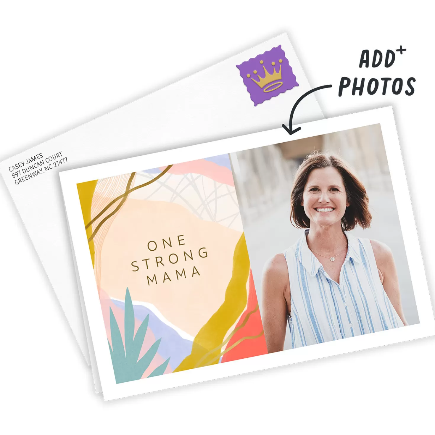 Discount Personalized Abstract Botanicals Photo Card Encouragement