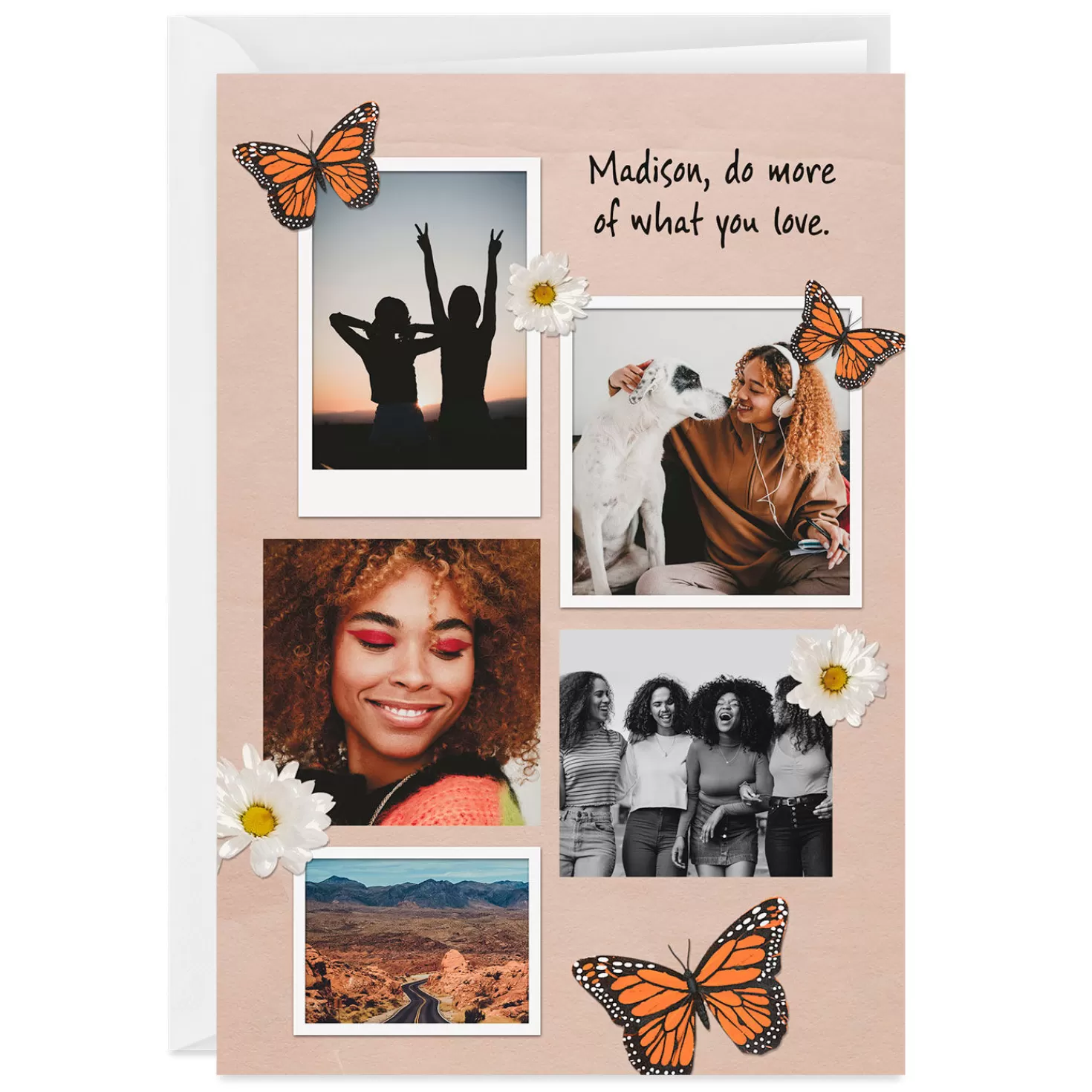 Discount Personalized Butterflies And Daisies Photo Card Encouragement
