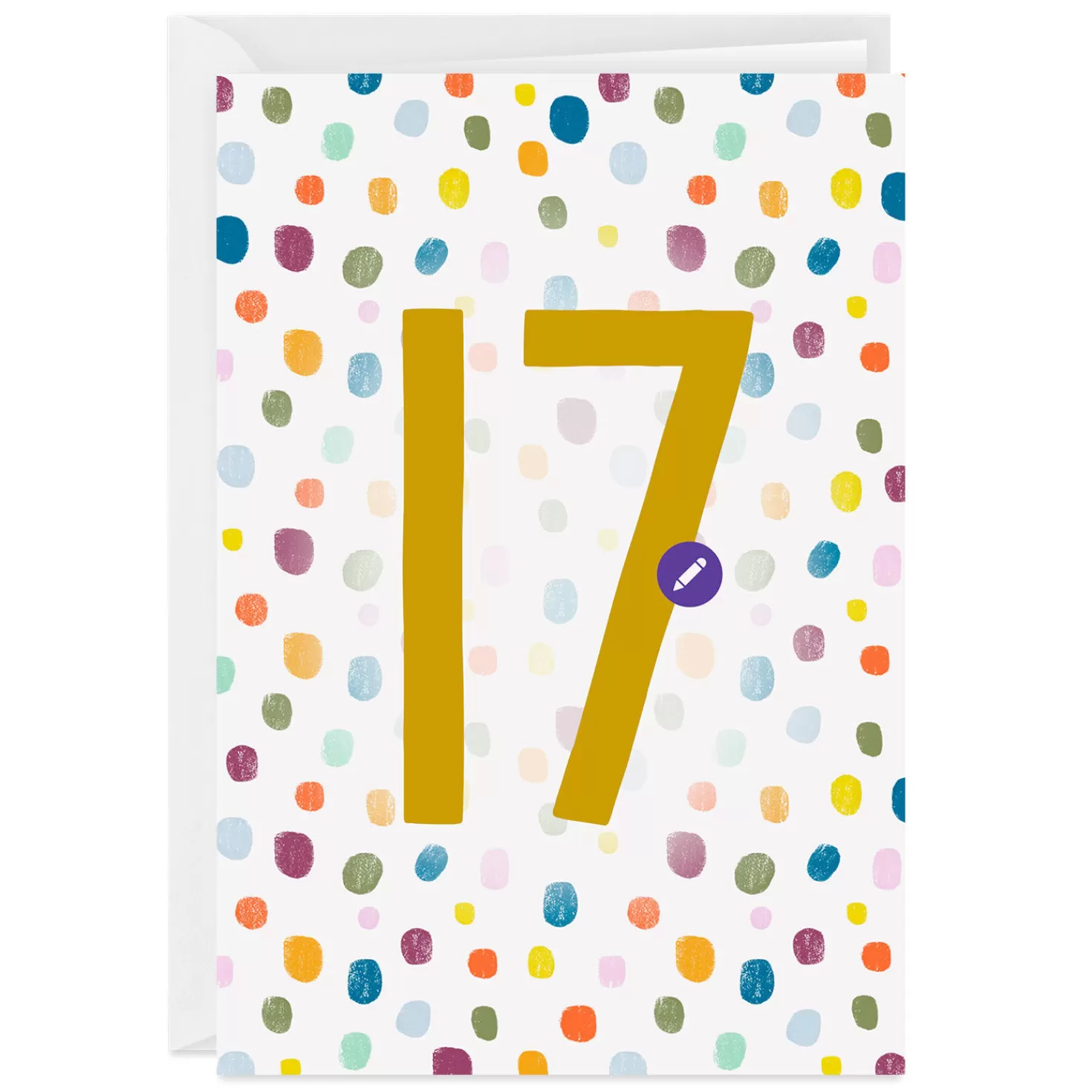 Online Personalized Colorful Confetti Number Milestone Card Encouragement
