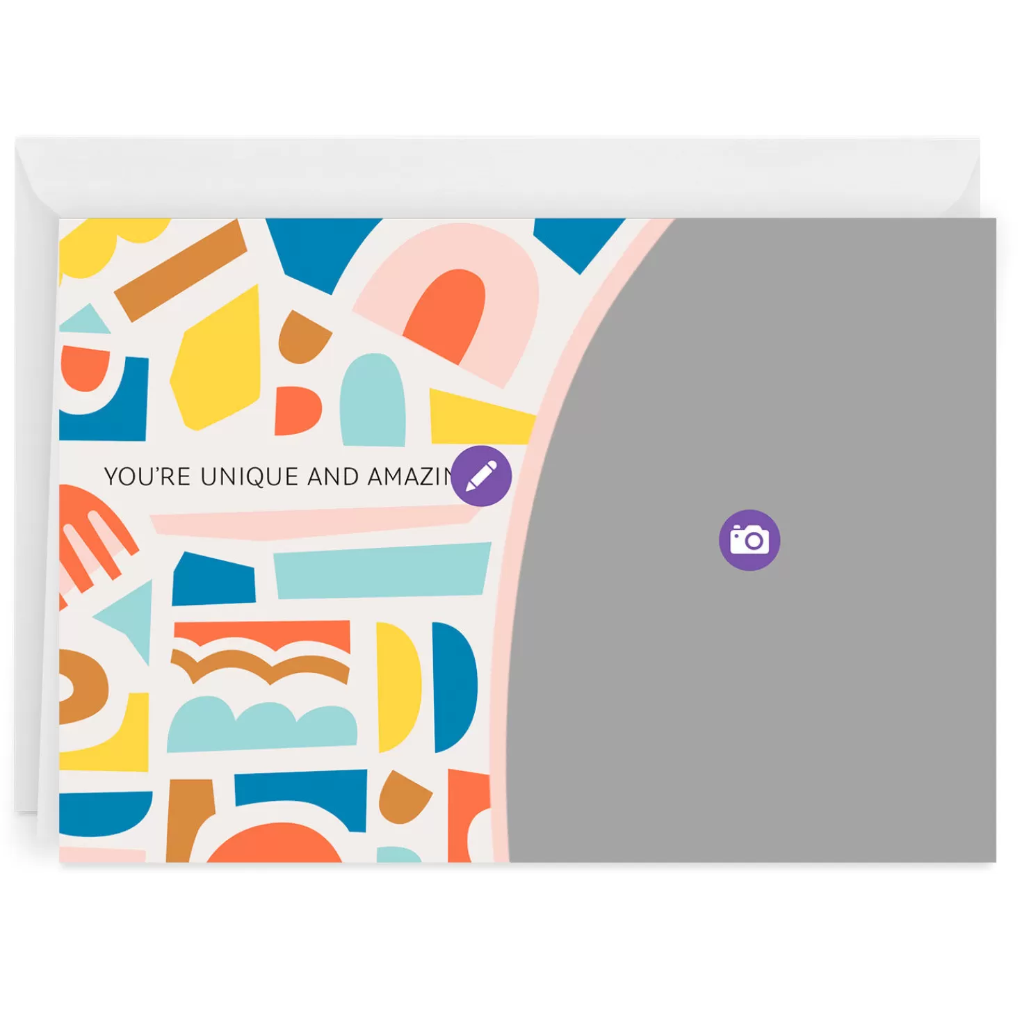Shop Personalized Colorful Shapes Photo Card Graduation