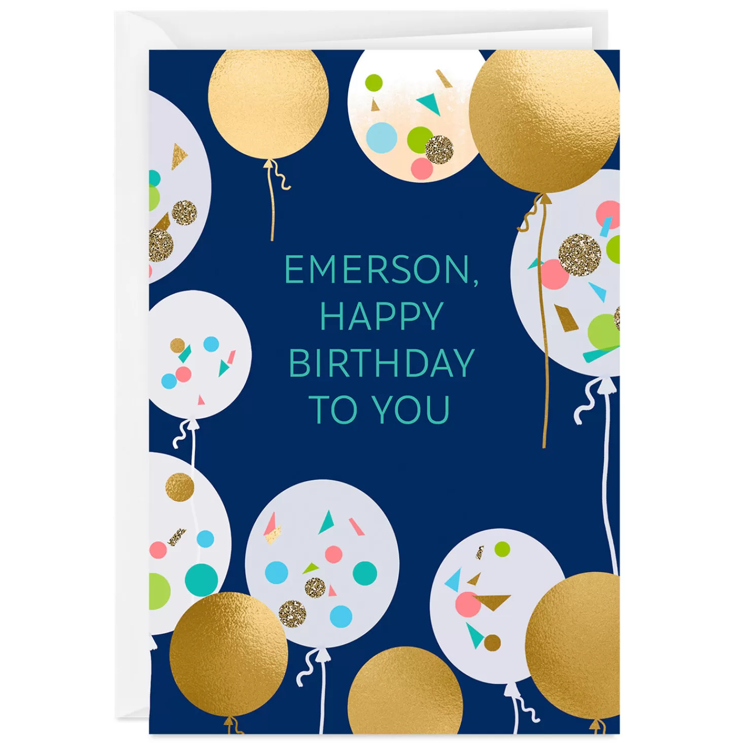 Birthday>Hallmark Personalized Confetti Balloons Celebration Card